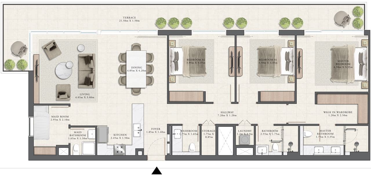 Golf Grand, 3-Bed Floor Plan, type: