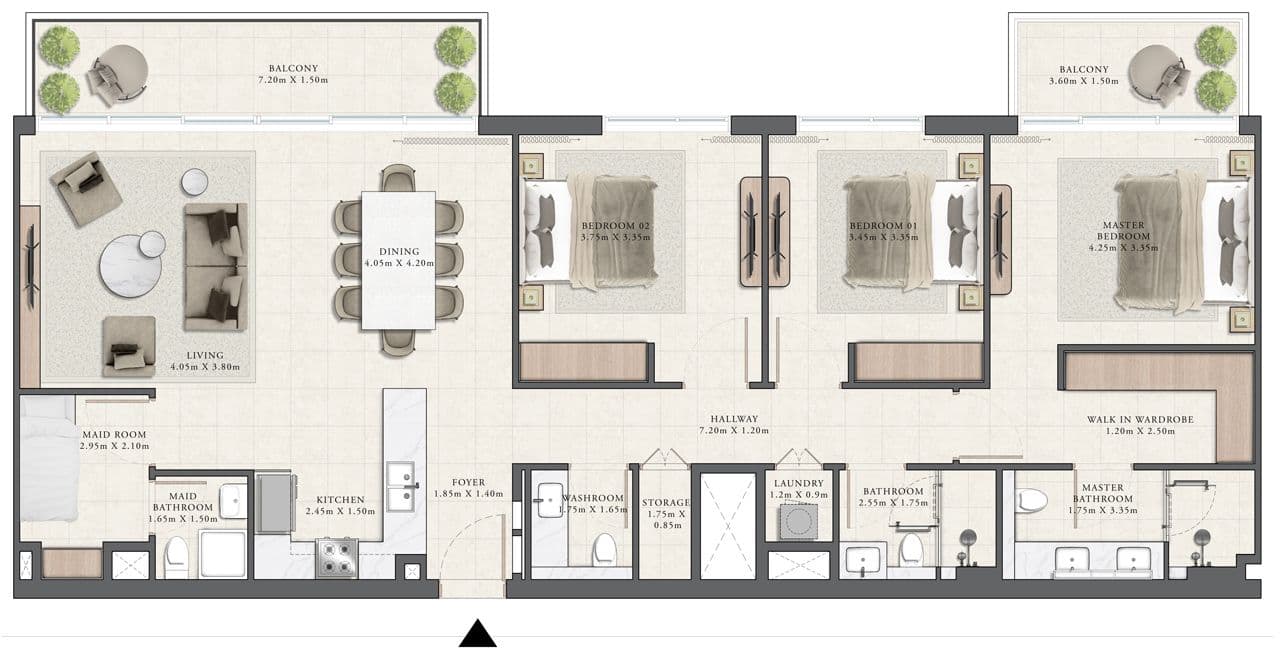 Golf Grand, 3-Bed Floor Plan, type: