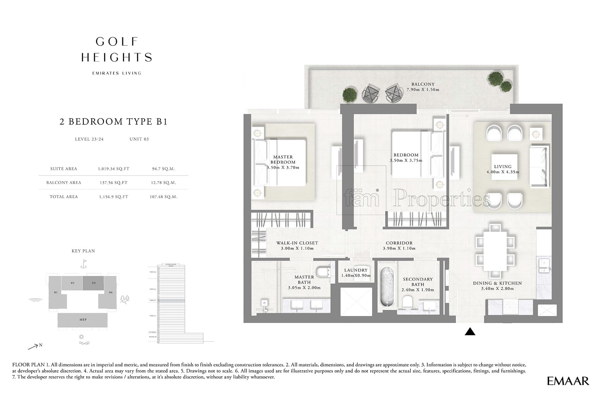 Golf Heights, 2-Bed Floor Plan, type: 2 Bedroom