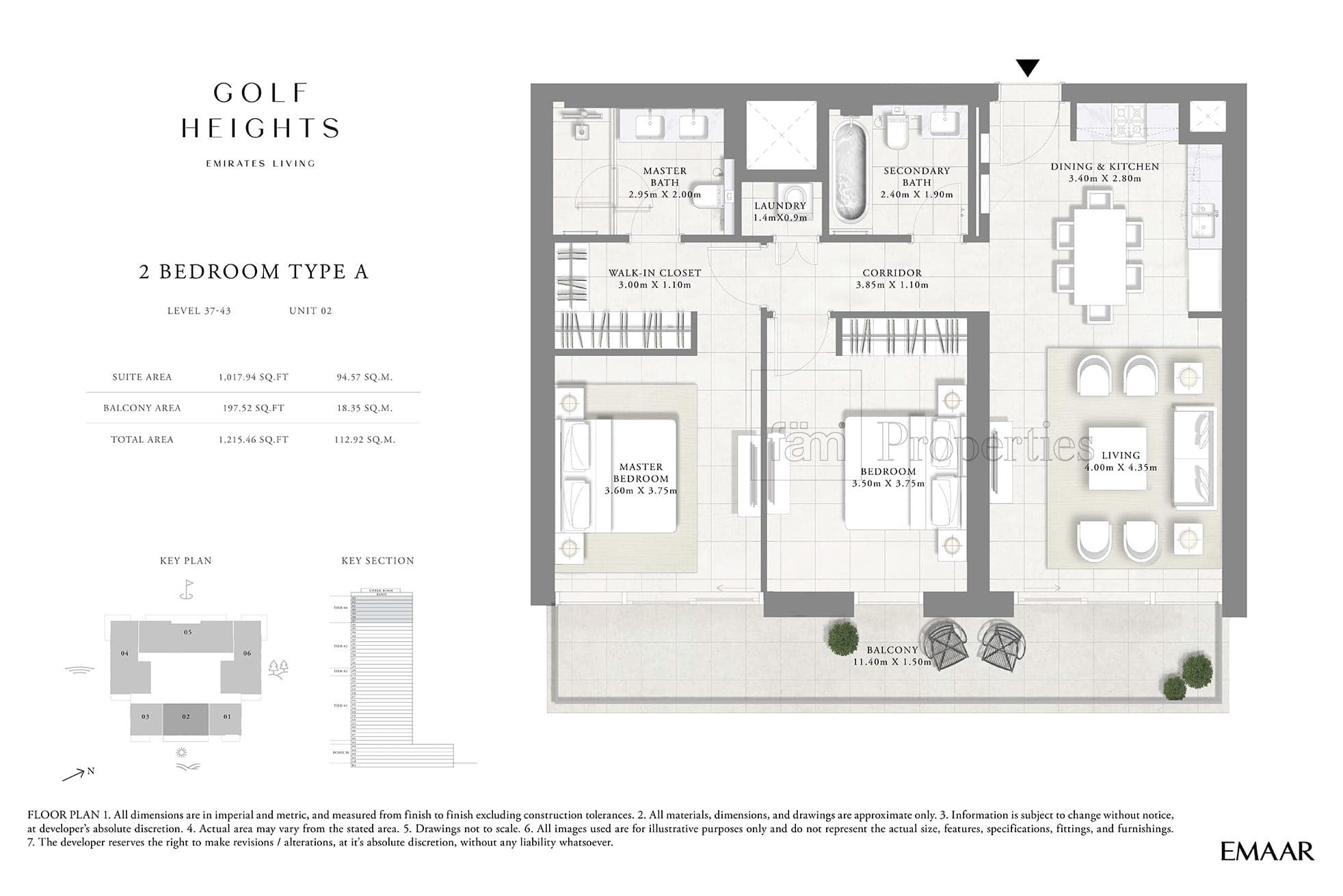 Golf Heights, 2-Bed Floor Plan, type: 2 Bedroom