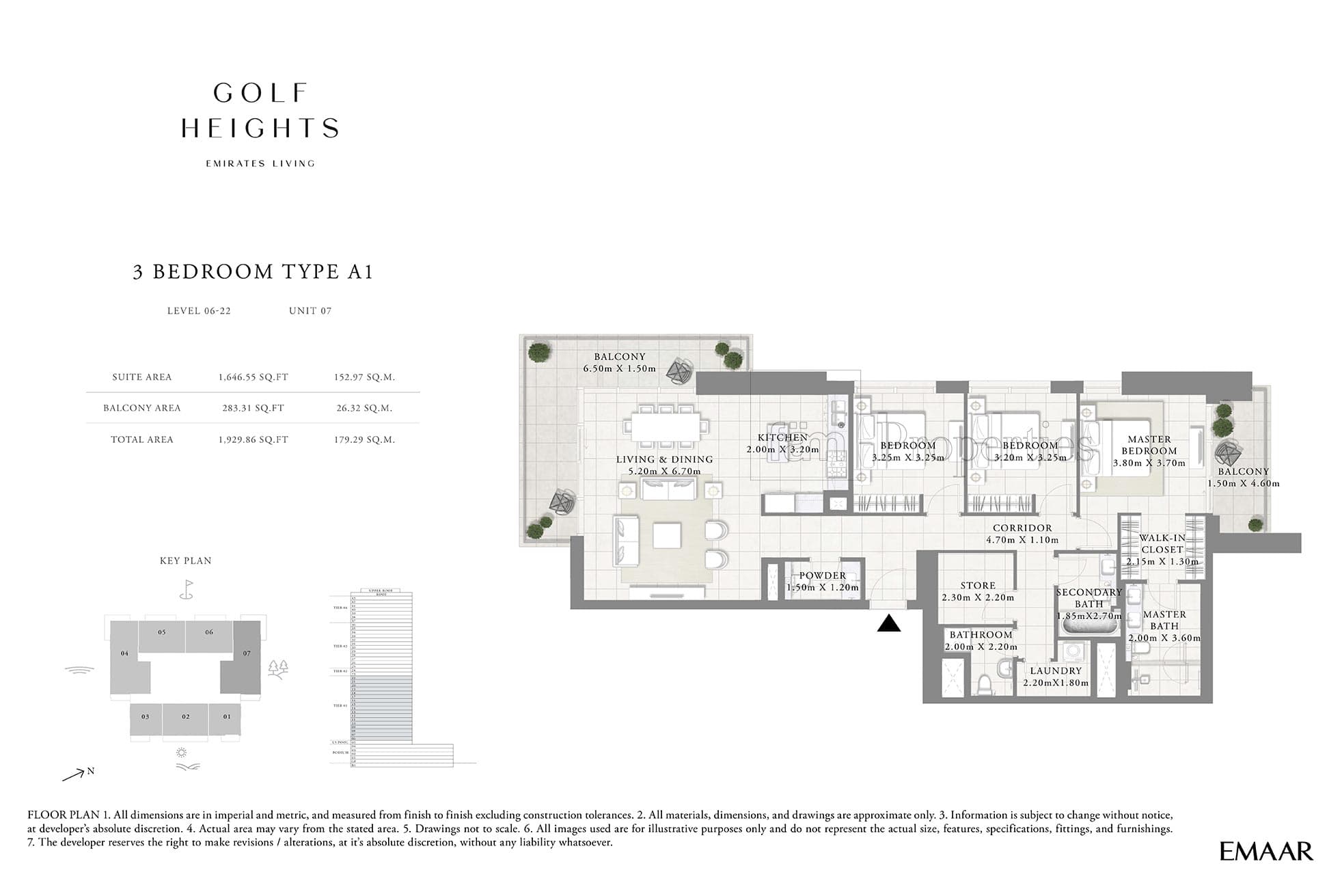 Golf Heights, 3-Bed Floor Plan, type: 3 Bedroom