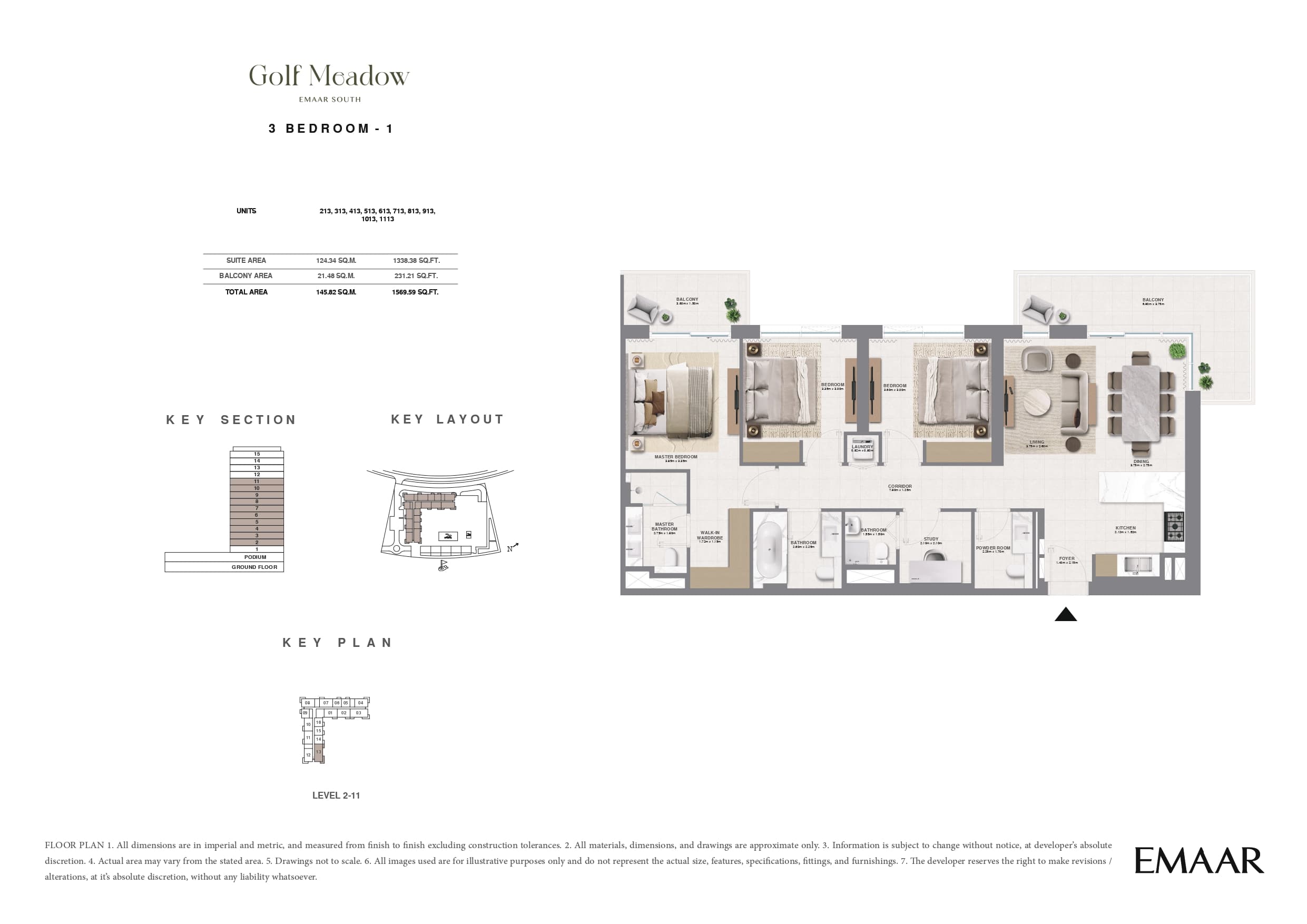 Golf Meadow, 3-Bed Floor Plan, type: 3 Bed