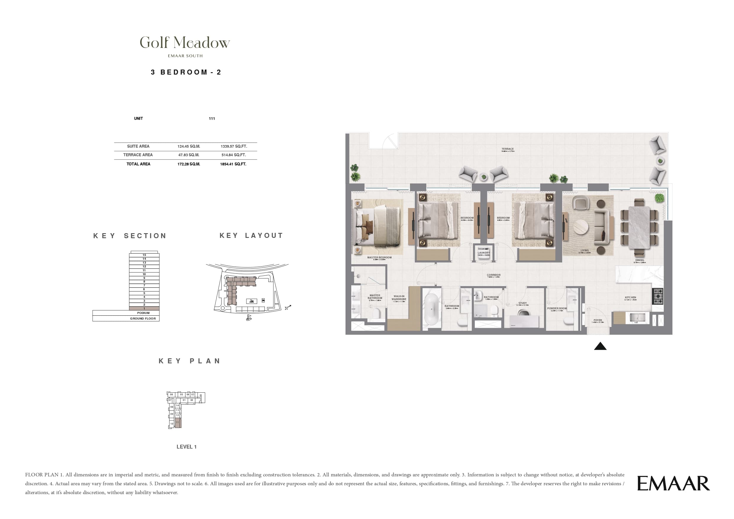 Golf Meadow, 3-Bed Floor Plan, type: 3 Bed
