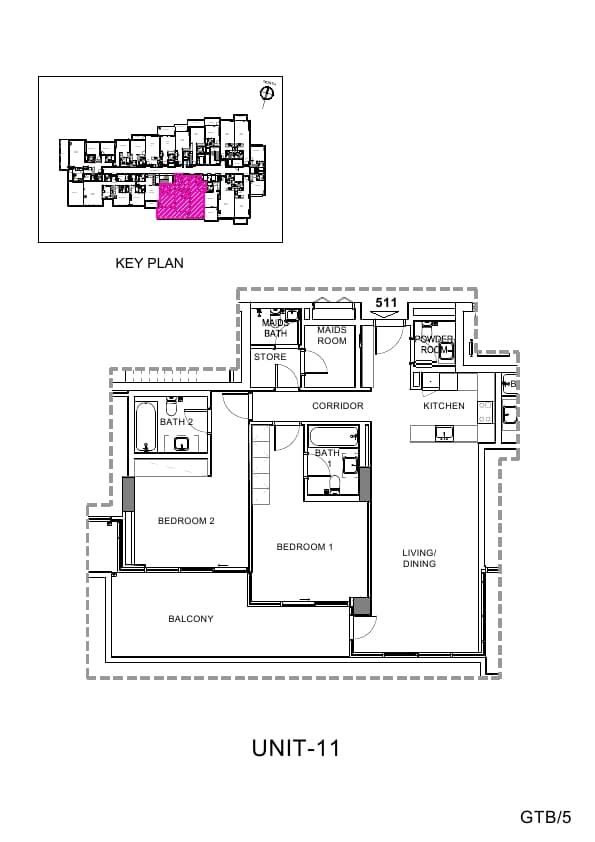 Golf Terrace, 2-Bed Floor Plan, type: 2 Bedroom