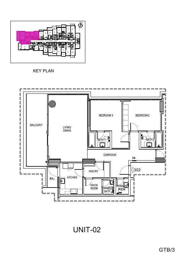 Golf Terrace, 3-Bed Floor Plan, type: 3 Bedroom