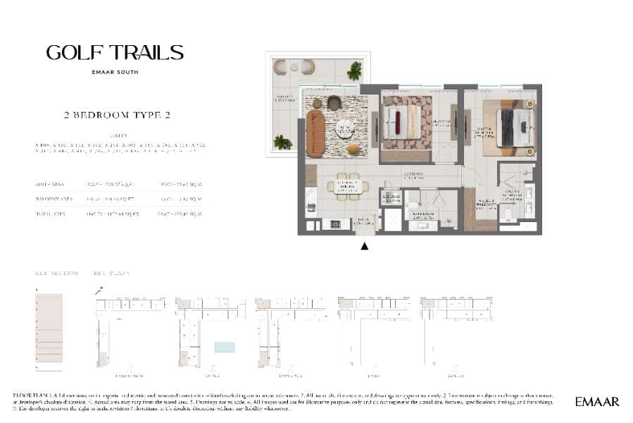 Golf Trails, 2-Bed Floor Plan, type: 2 Bed