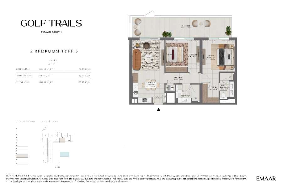Golf Trails, 2-Bed Floor Plan, type: 2 Bed