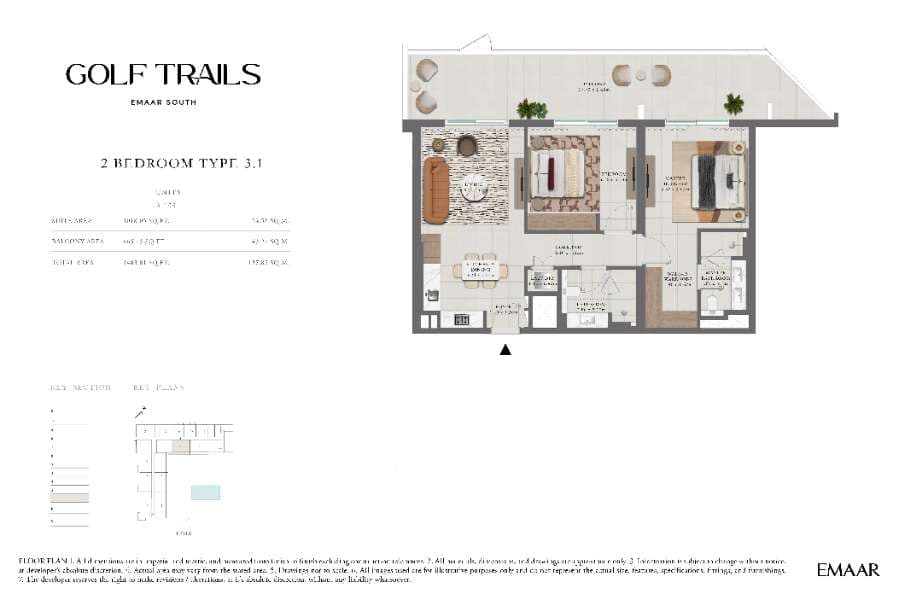 Golf Trails, 2-Bed Floor Plan, type: 2 Bed