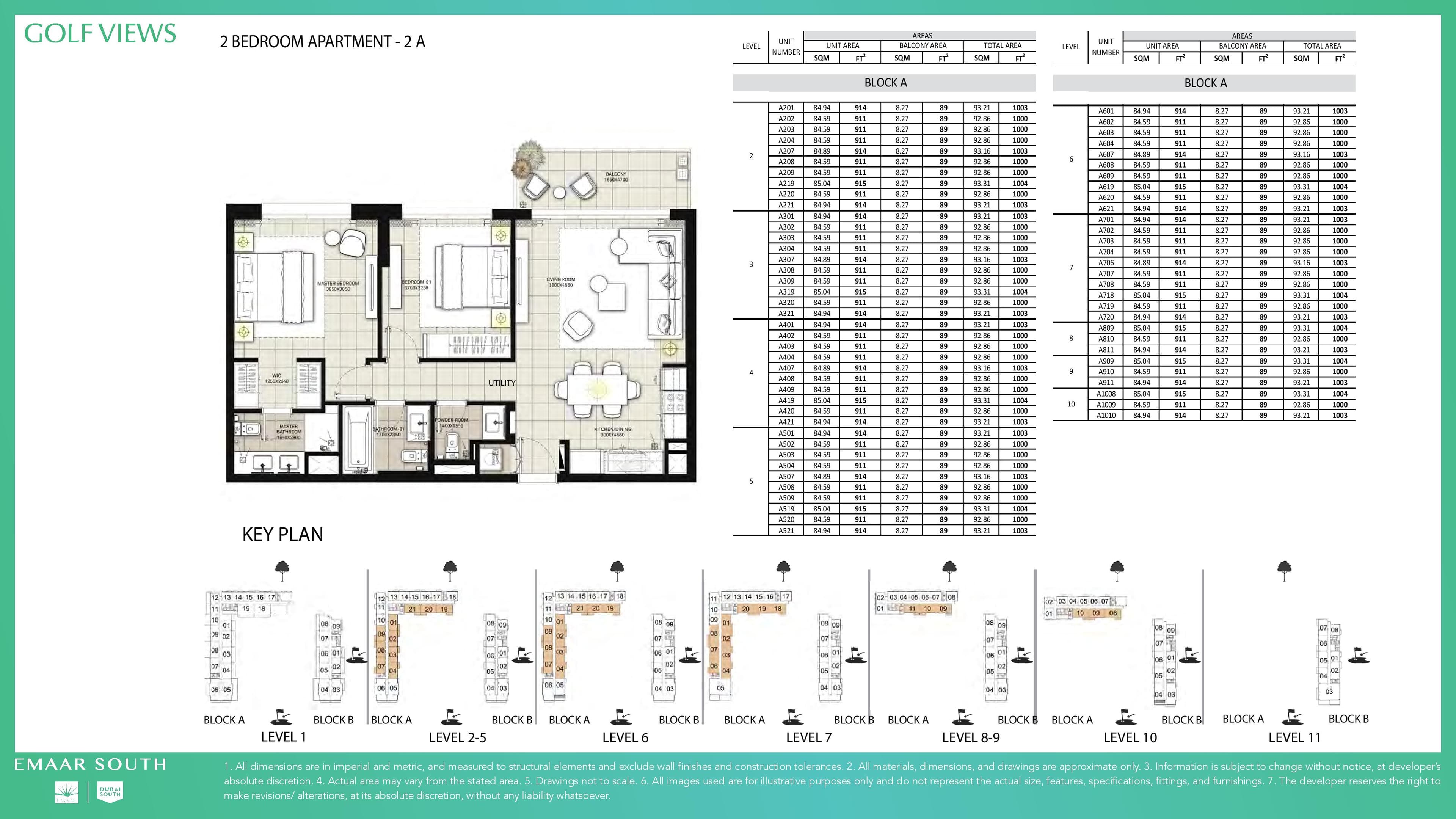 Golf Views, 2-Bed Floor Plan, type: 2 Bedroom