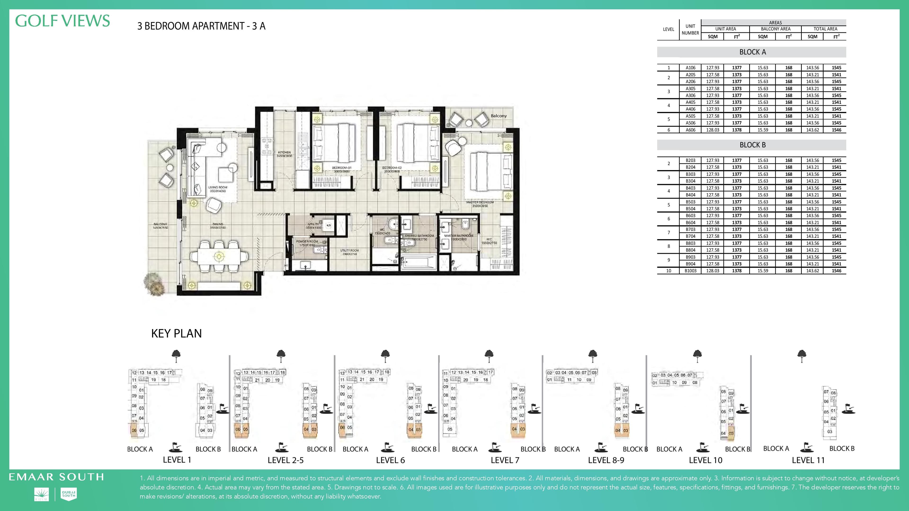 Golf Views, 3-Bed Floor Plan, type: 3 Bedroom