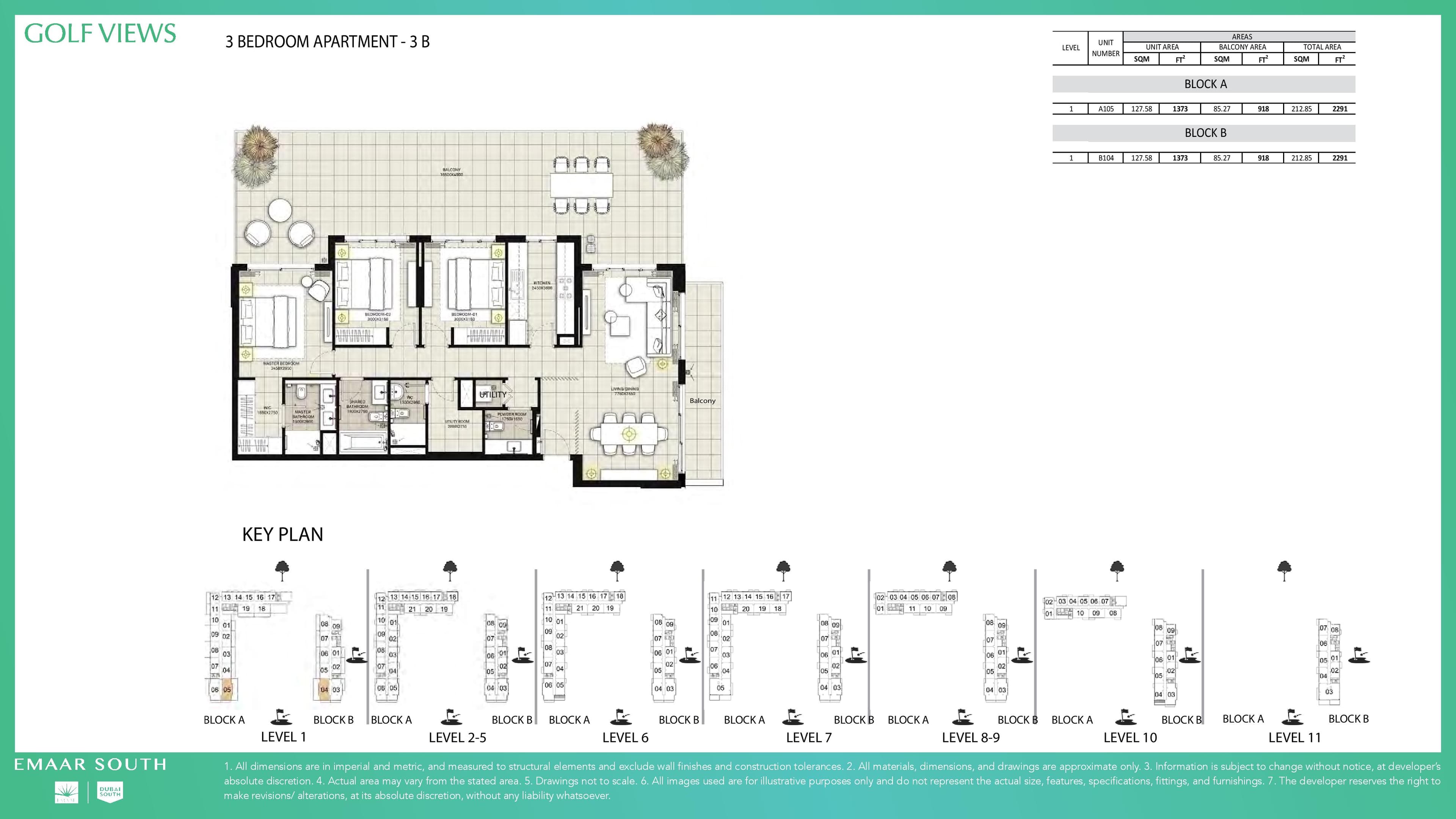 Golf Views, 3-Bed Floor Plan, type: 3 Bedroom
