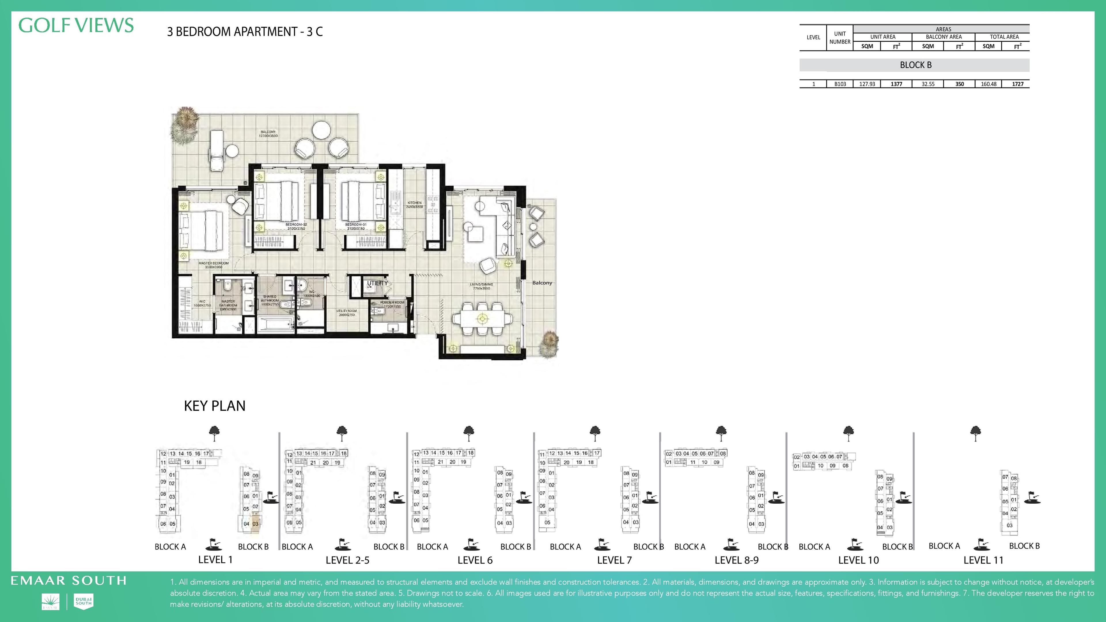 Golf Views, 3-Bed Floor Plan, type: 3 Bedroom