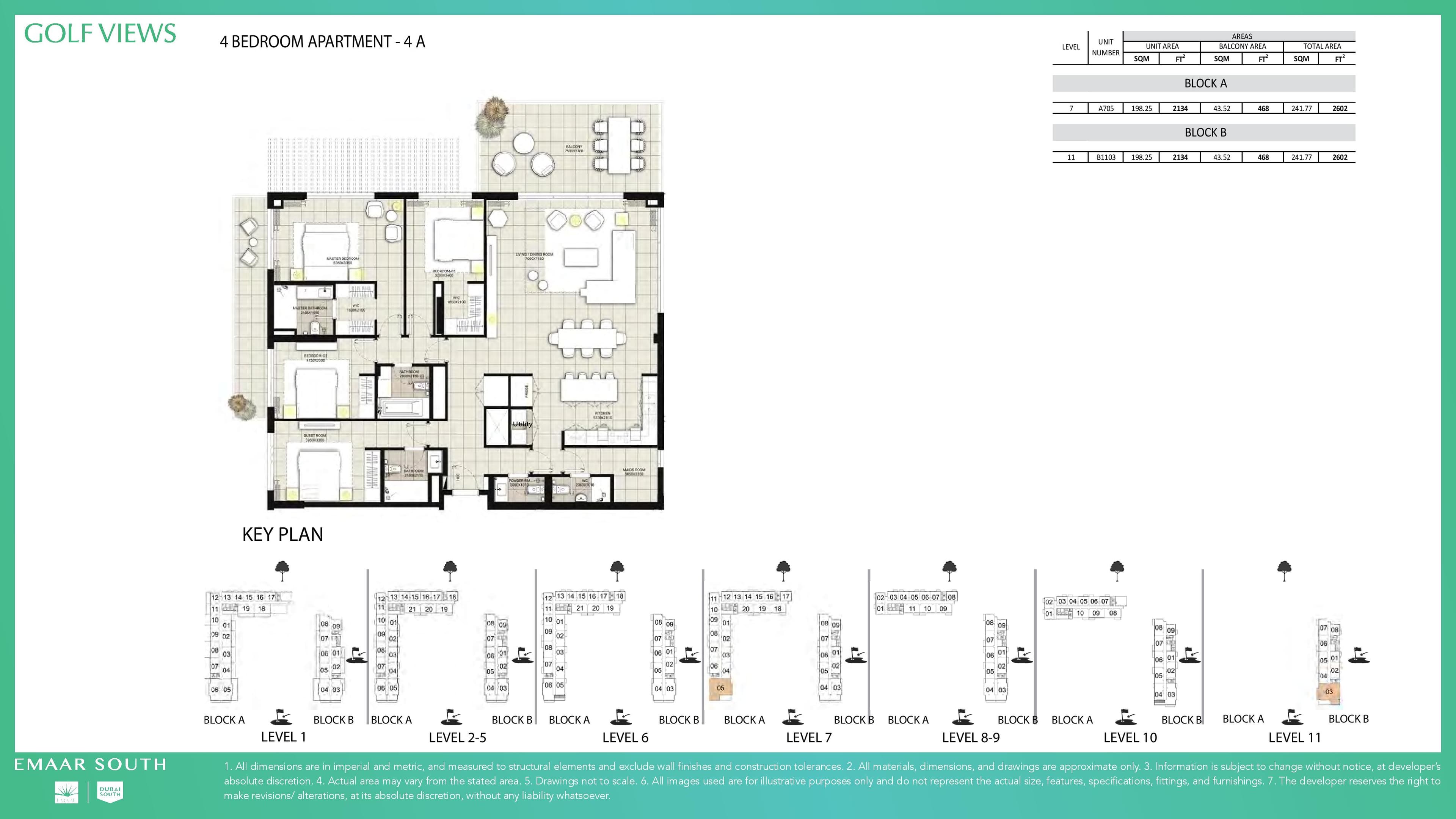 Golf Views, 4-Bed Floor Plan, type: 4 Bedroom