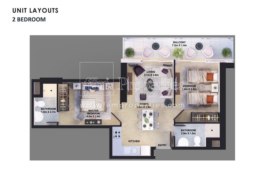 Golf Vita B, 2-Bed Floor Plan, type: 2 Bedroom