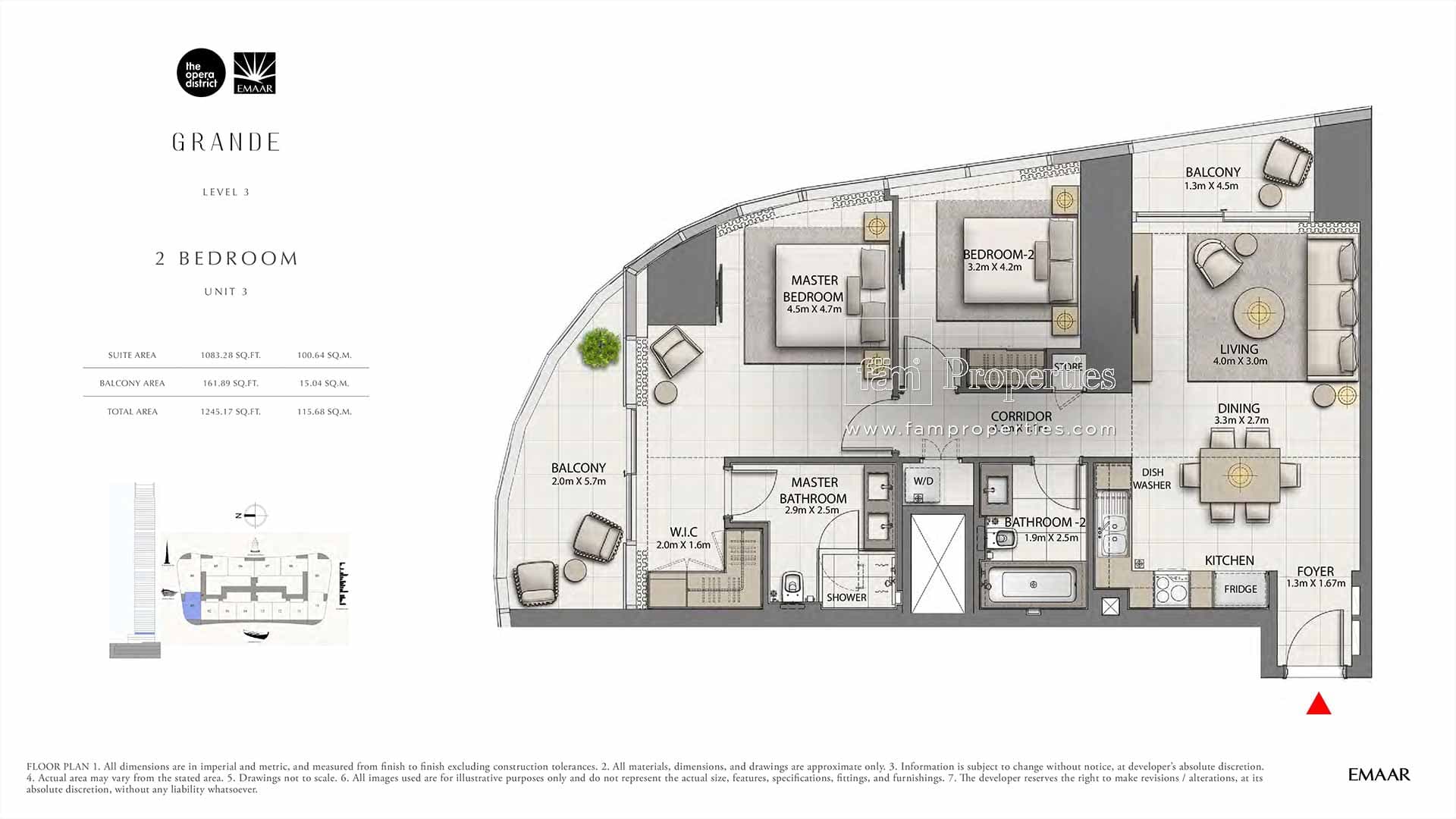 Grande, 2-Bed Floor Plan, type: 2 Bedroom