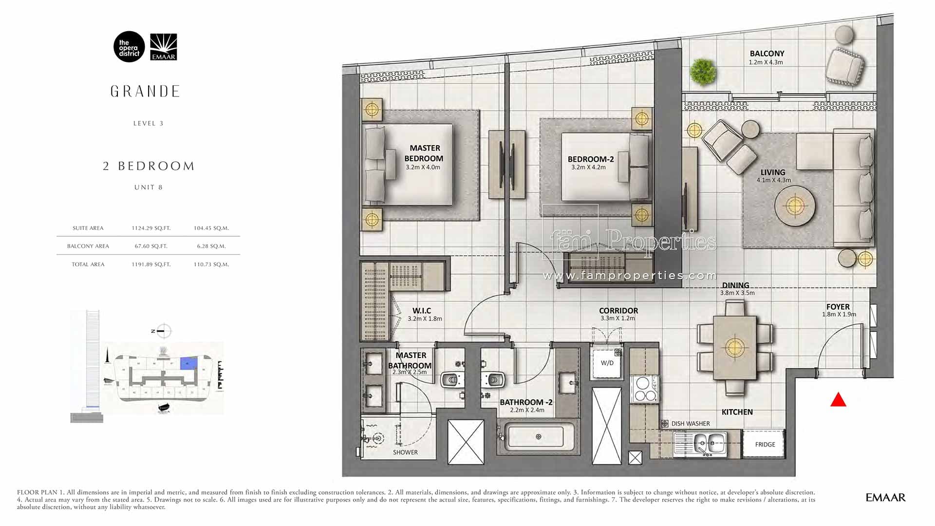 Grande, 2-Bed Floor Plan, type: 2 Bedroom
