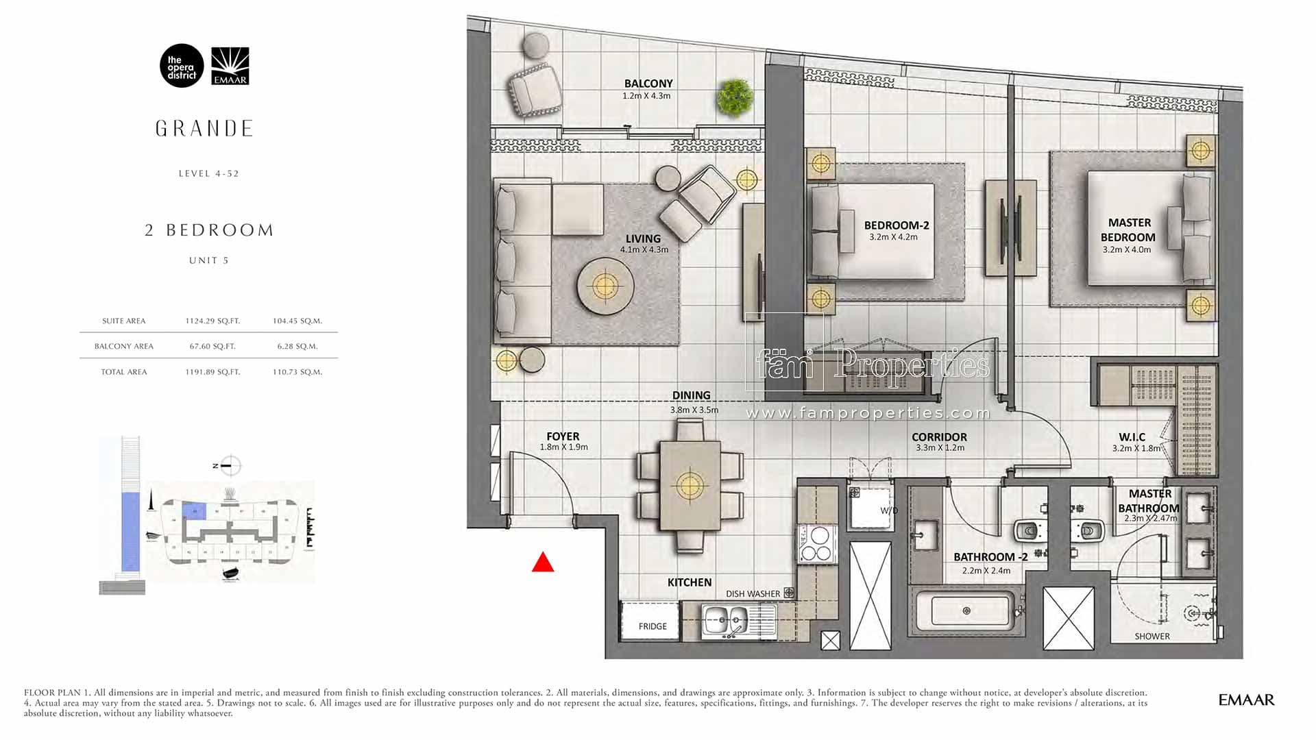 Grande, 2-Bed Floor Plan, type: 2 Bedroom
