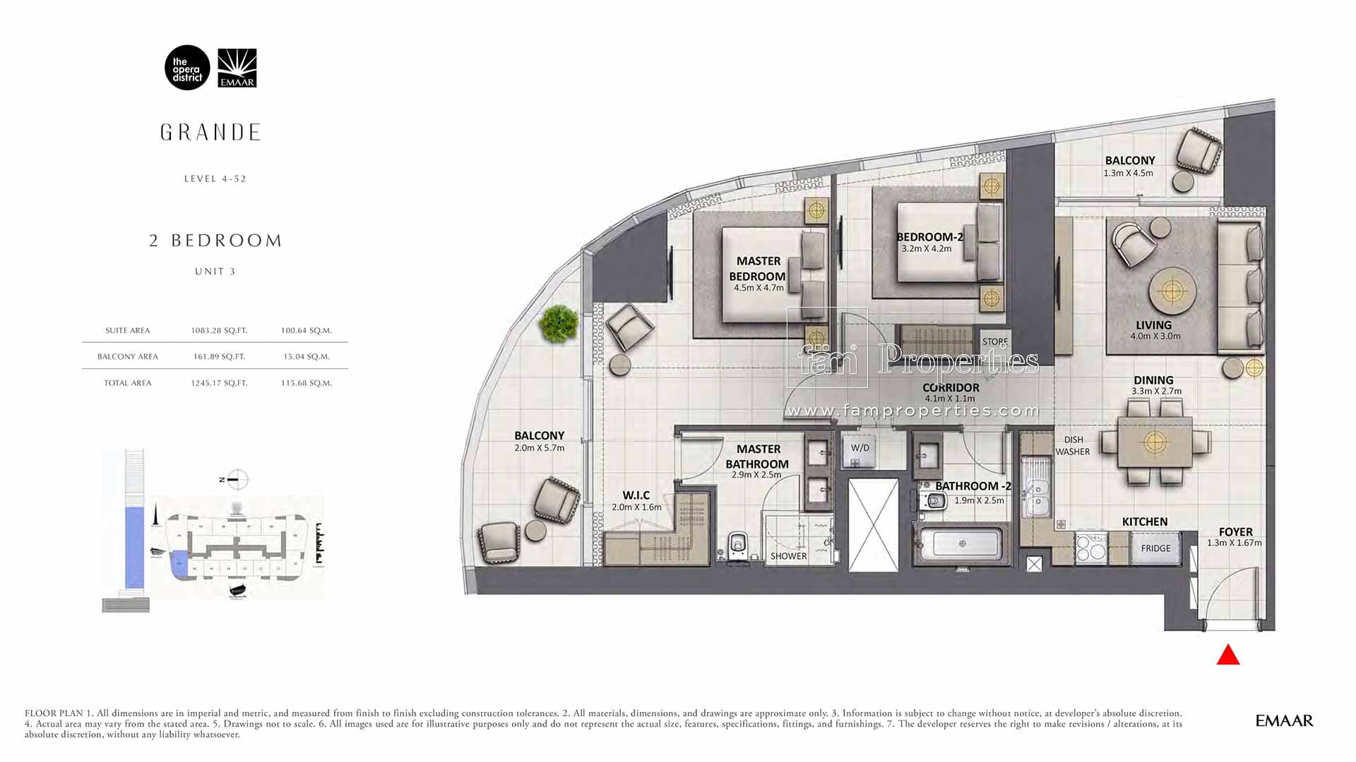 Grande, 2-Bed Floor Plan, type: 2 Bedroom