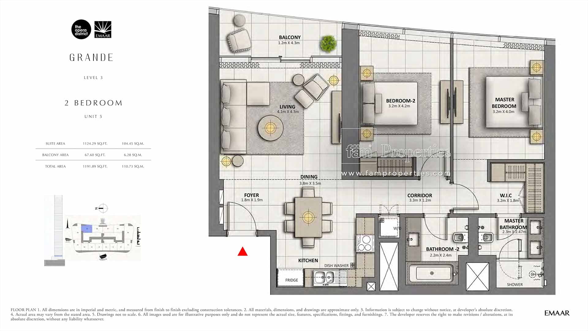 Grande, 2-Bed Floor Plan, type: 2 Bedroom