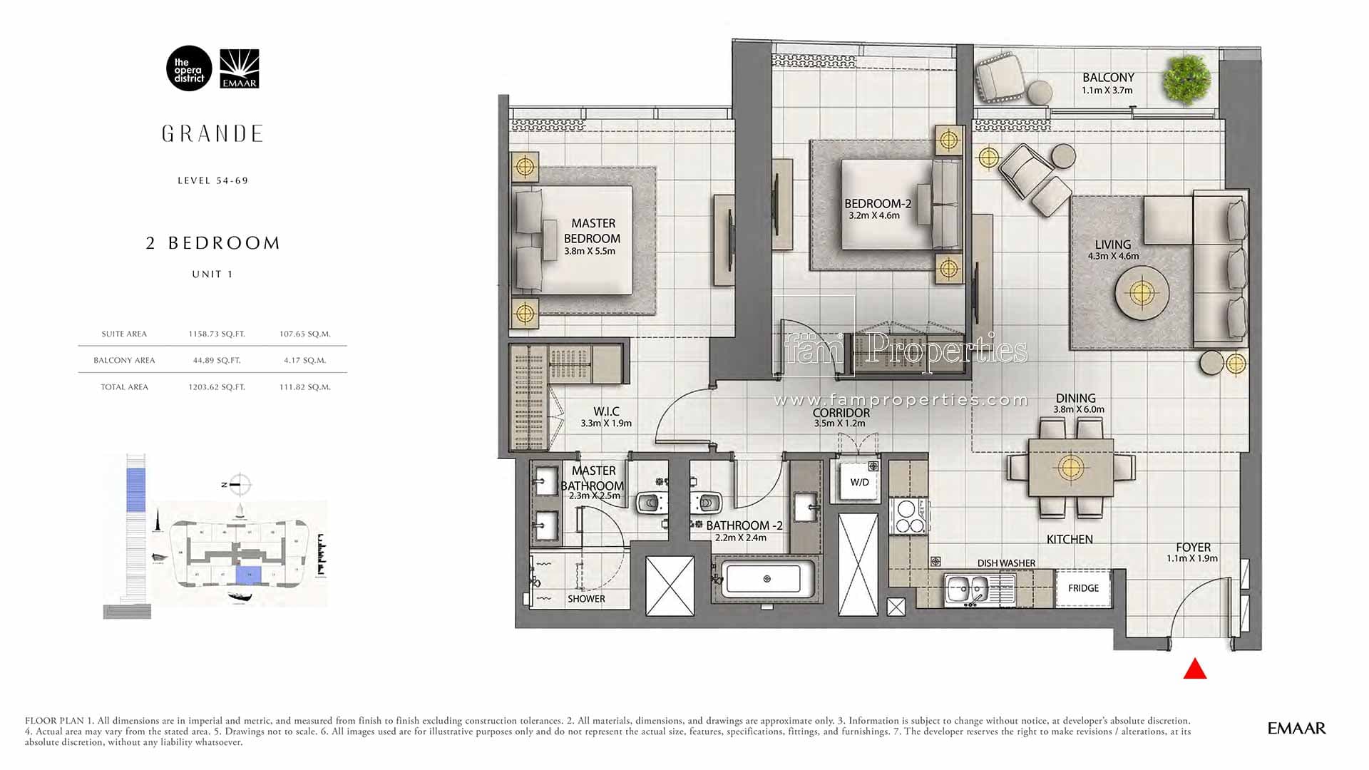 Grande, 2-Bed Floor Plan, type: 2 Bedroom