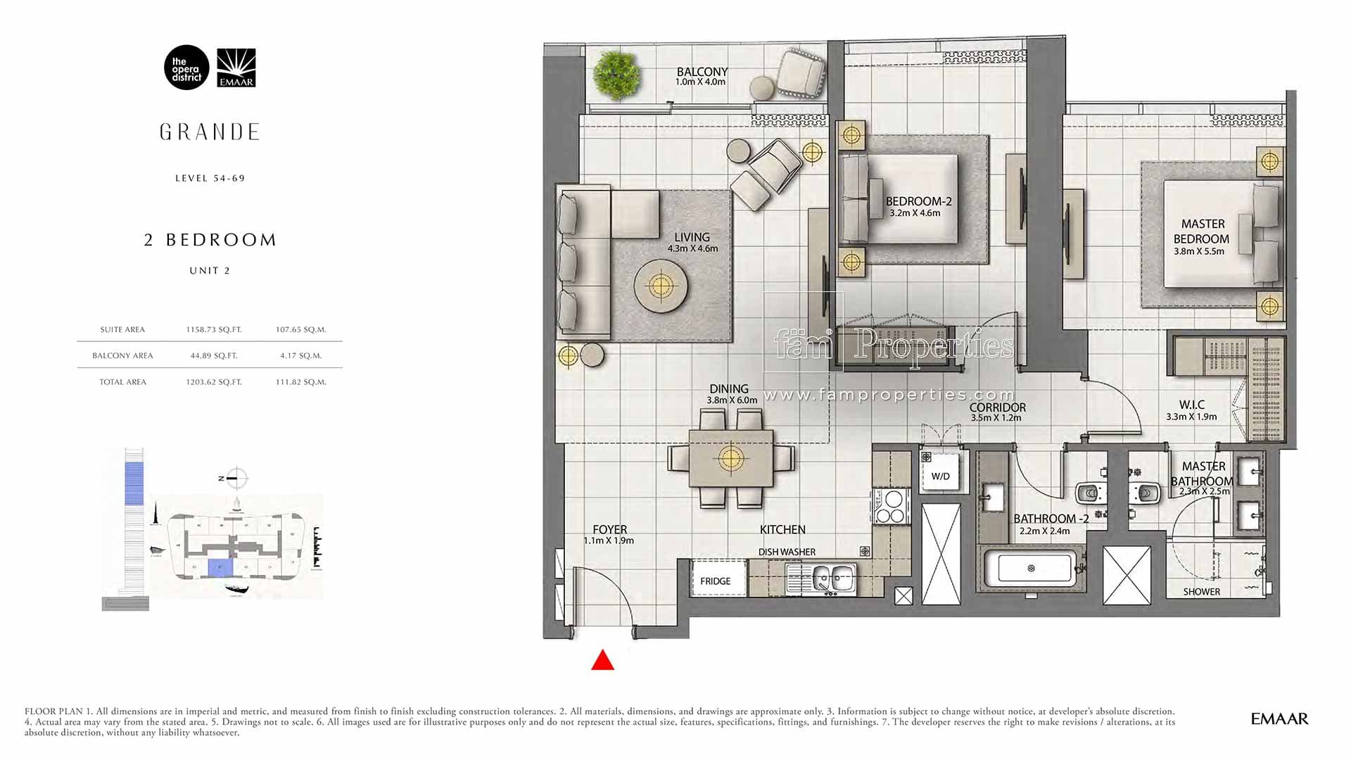 Grande, 2-Bed Floor Plan, type: 2 Bedroom