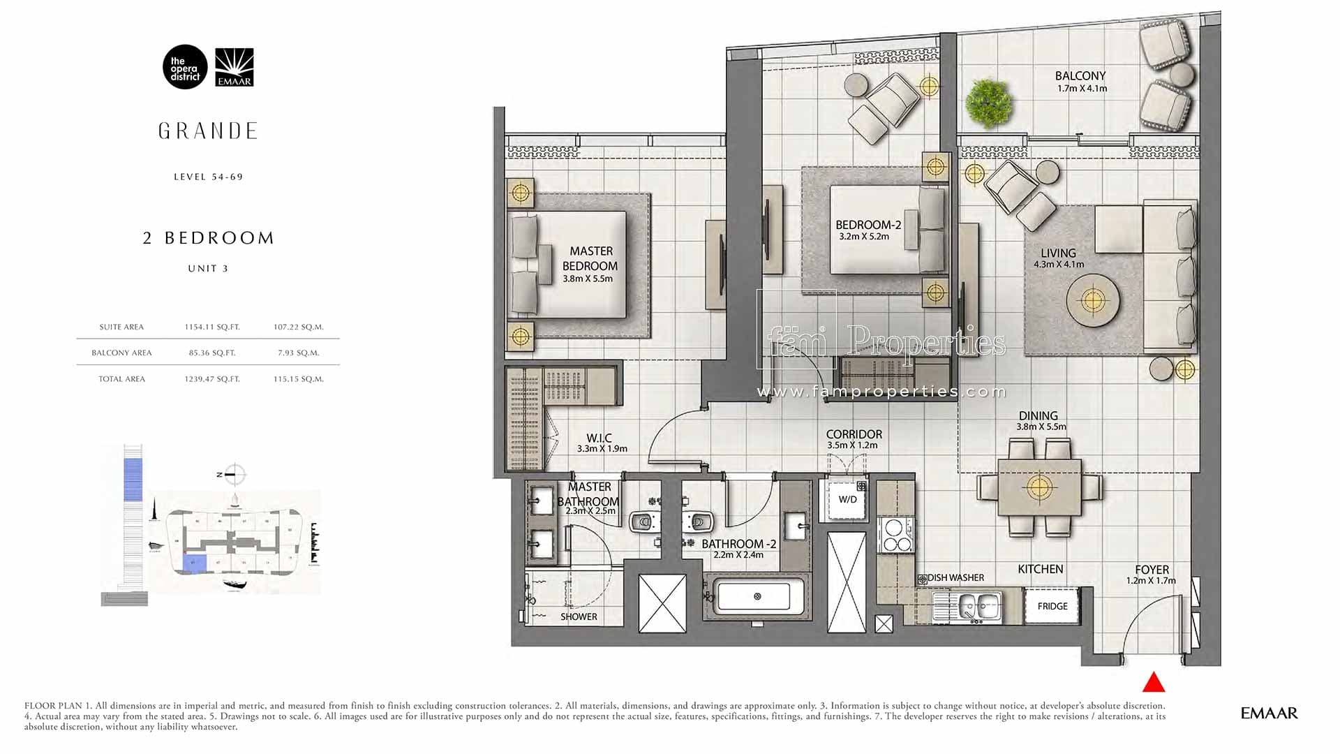 Grande, 2-Bed Floor Plan, type: 2 Bedroom