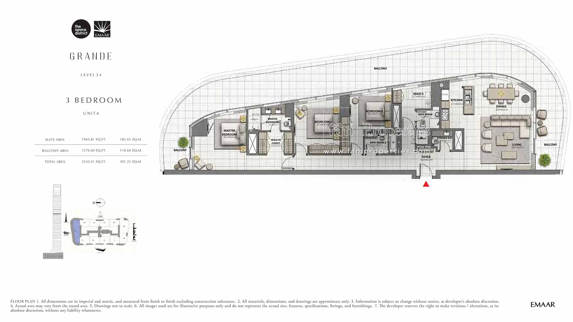 Grande, 3-Bed Floor Plan, type: 3 Bedroom