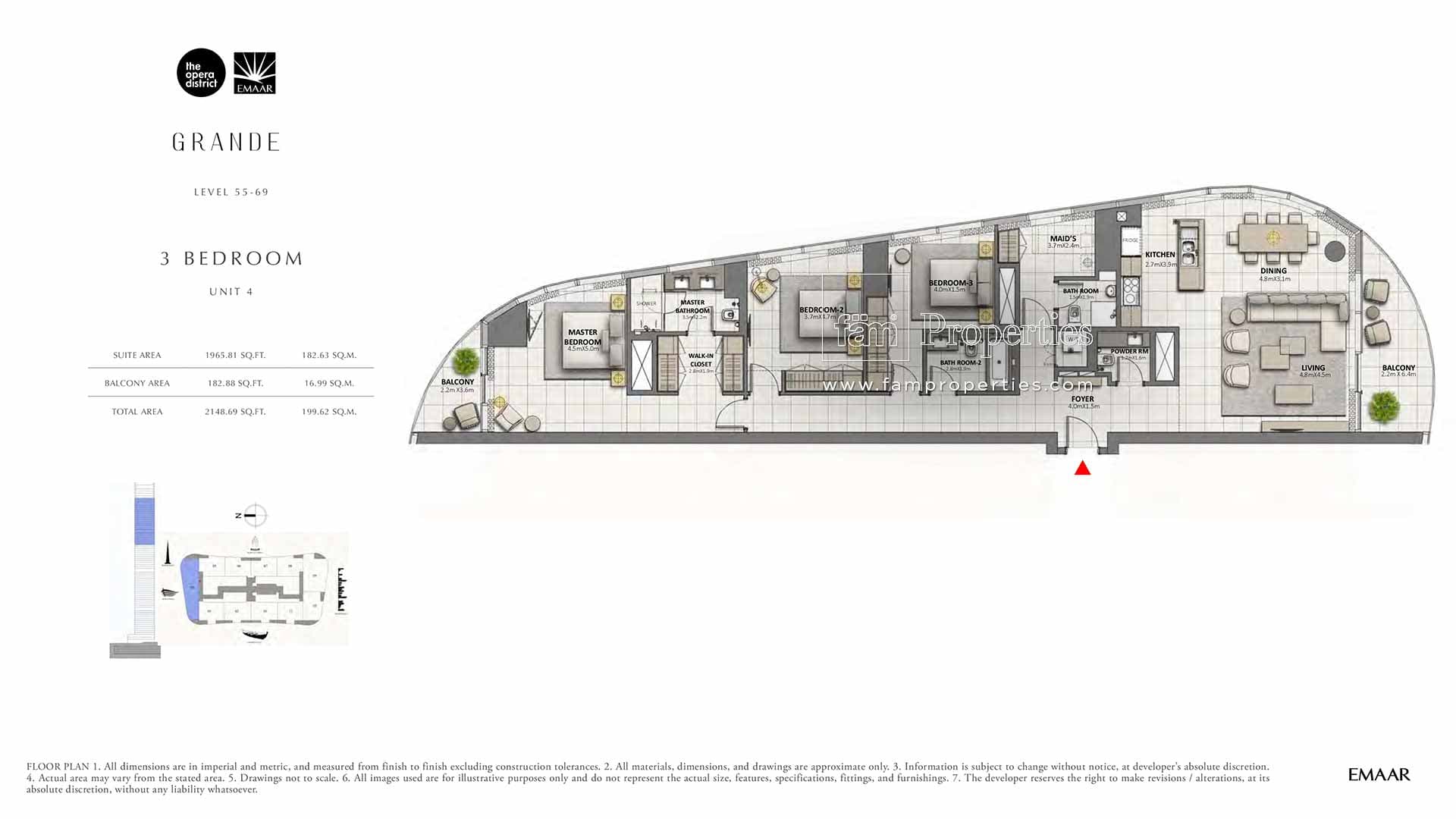 Grande, 3-Bed Floor Plan, type: 3 Bedroom