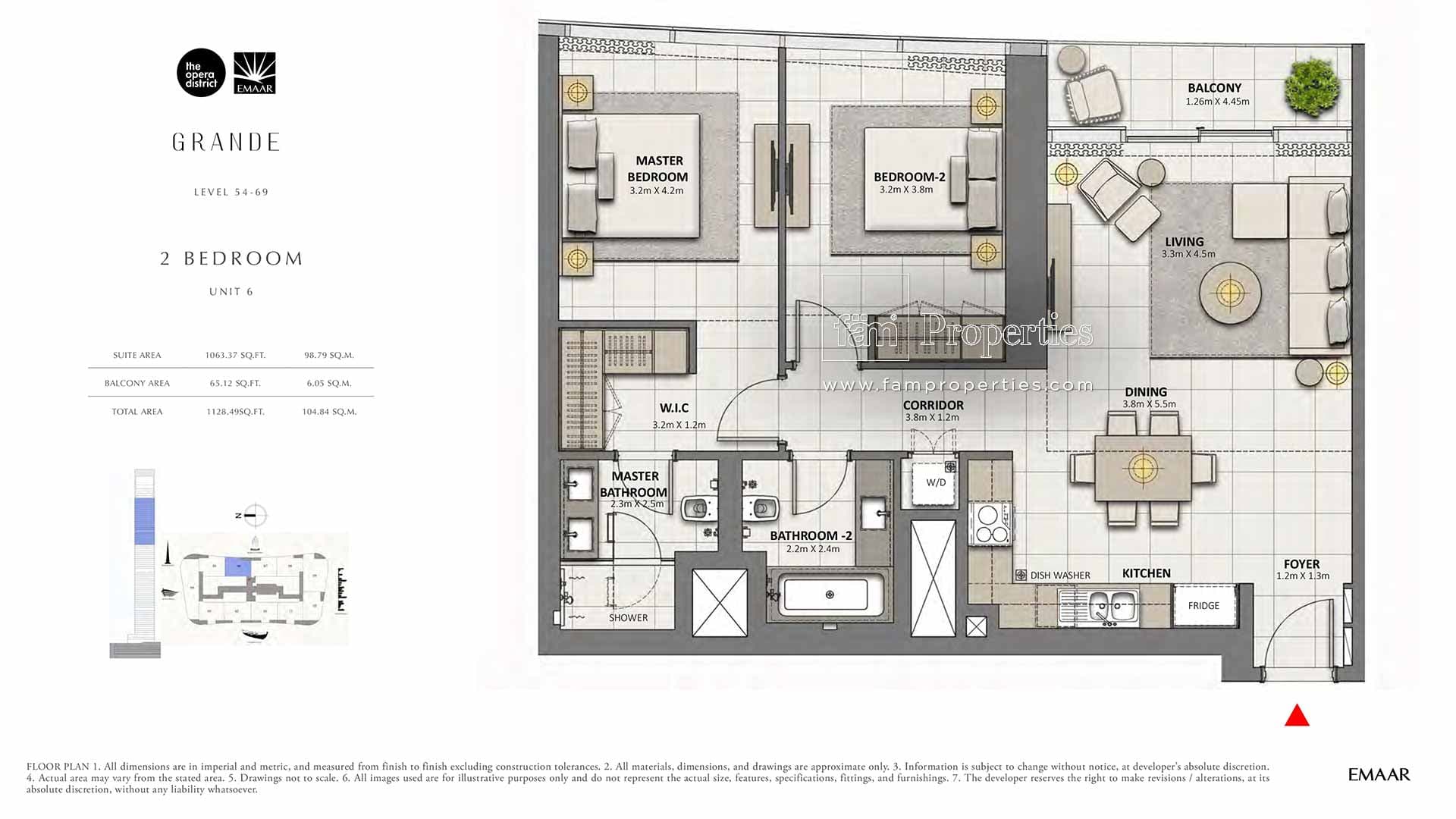 Grande, 2-Bed Floor Plan, type: 2 Bedroom