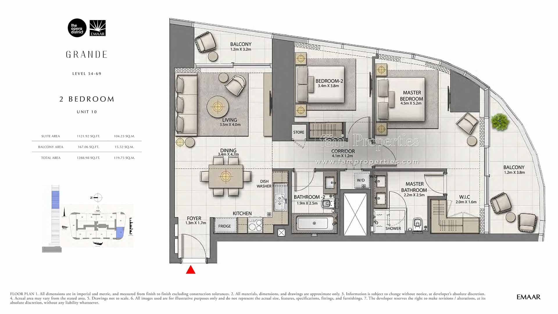 Grande, 2-Bed Floor Plan, type: 2 Bedroom