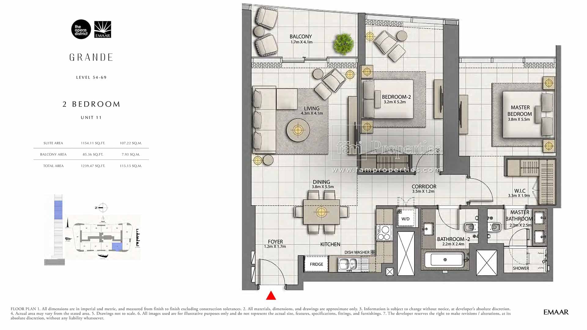 Grande, 2-Bed Floor Plan, type: 2 Bedroom
