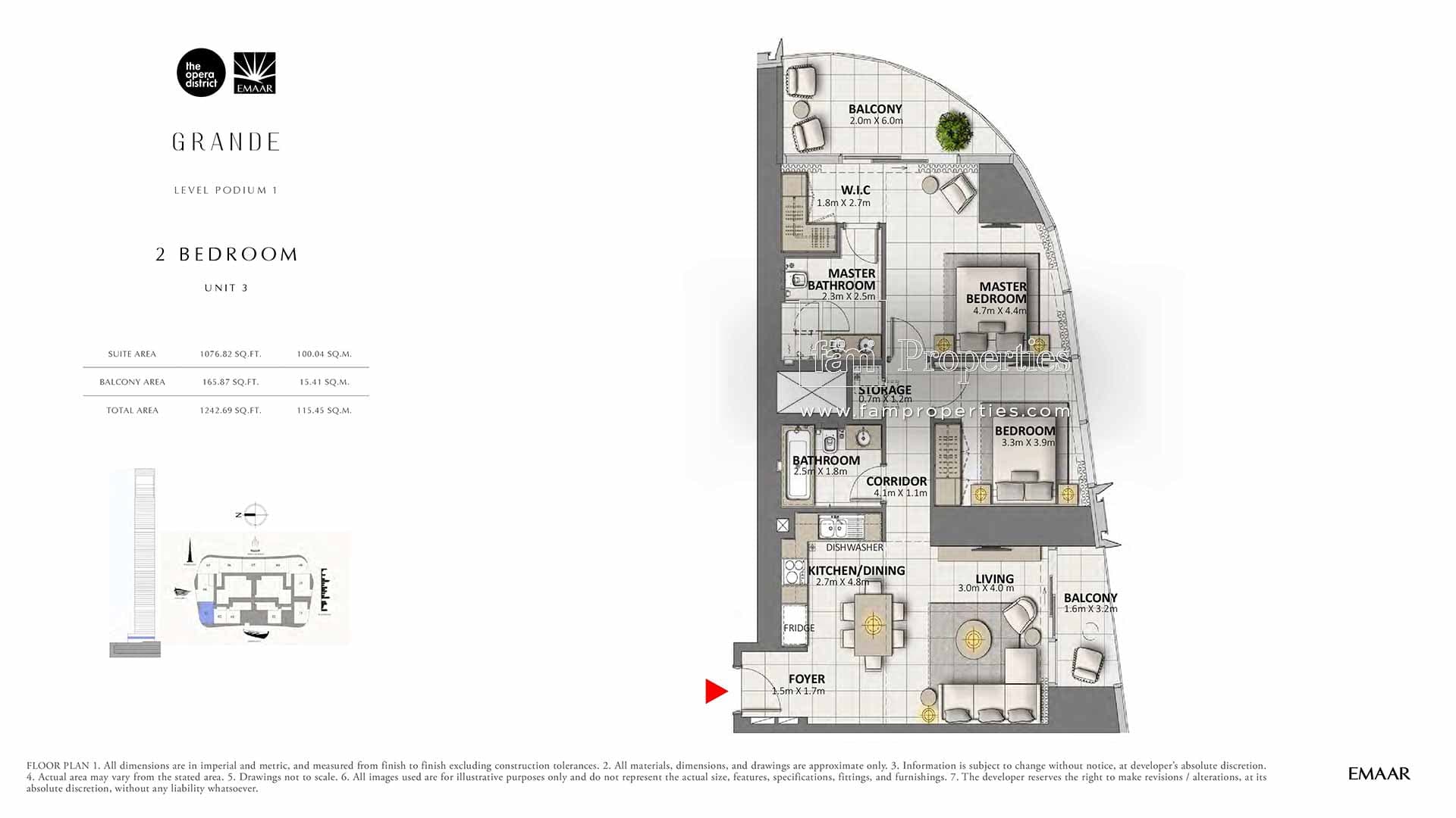 Grande, 2-Bed Floor Plan, type: 2 Bedroom