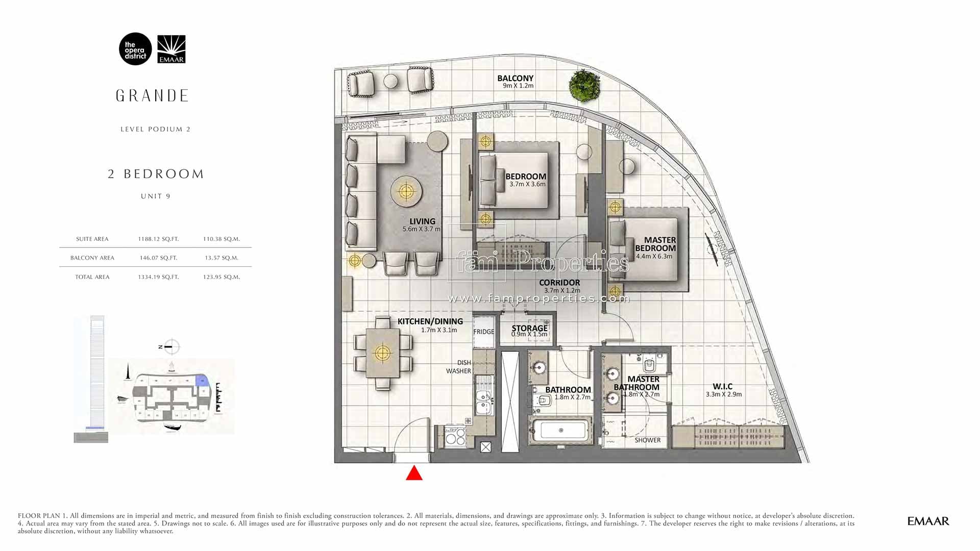 Grande, 2-Bed Floor Plan, type: 2 Bedroom