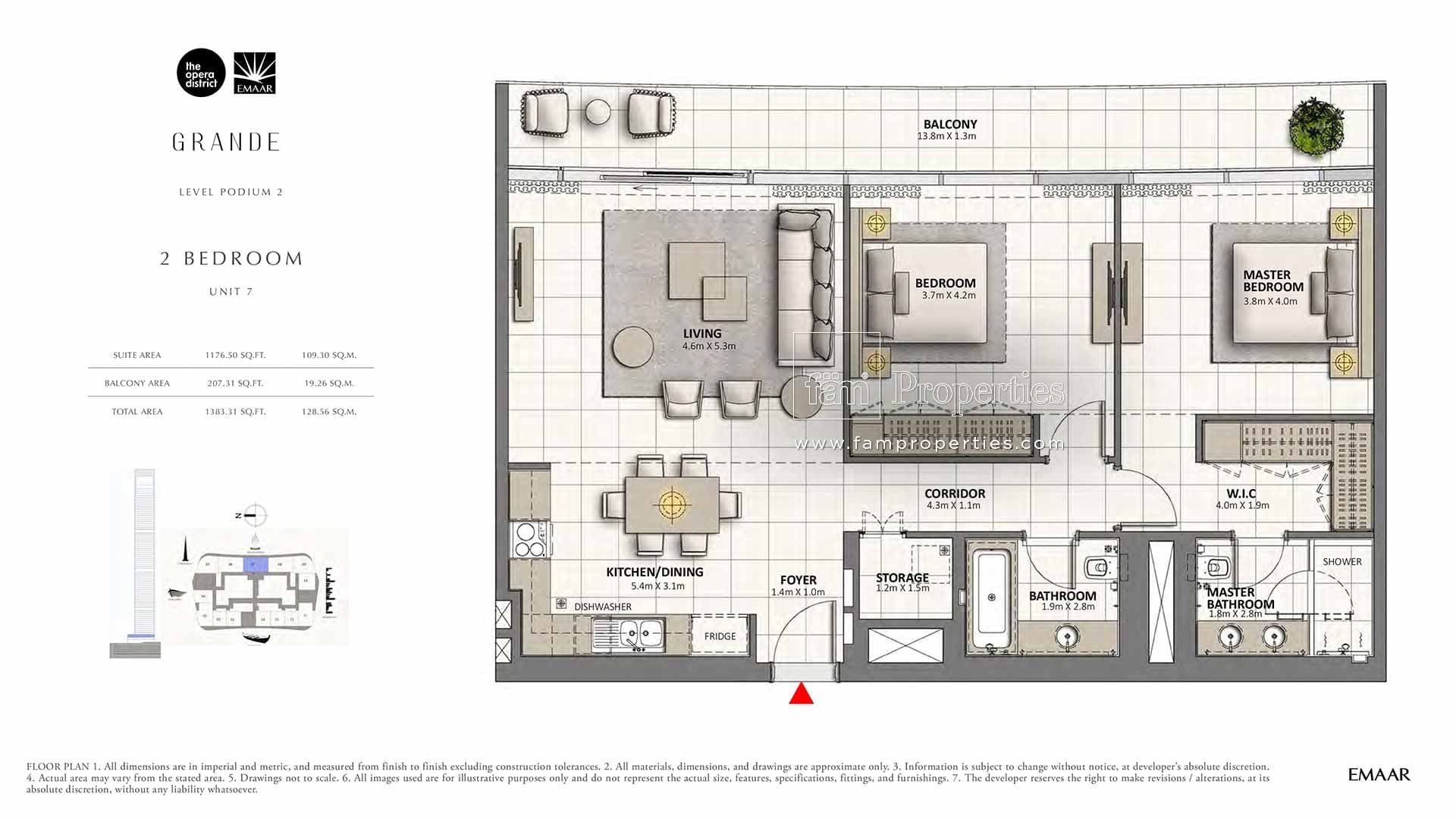 Grande, 2-Bed Floor Plan, type: 2 Bedroom