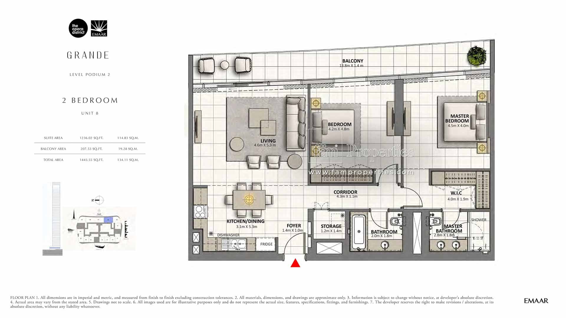 Grande, 2-Bed Floor Plan, type: 2 Bedroom