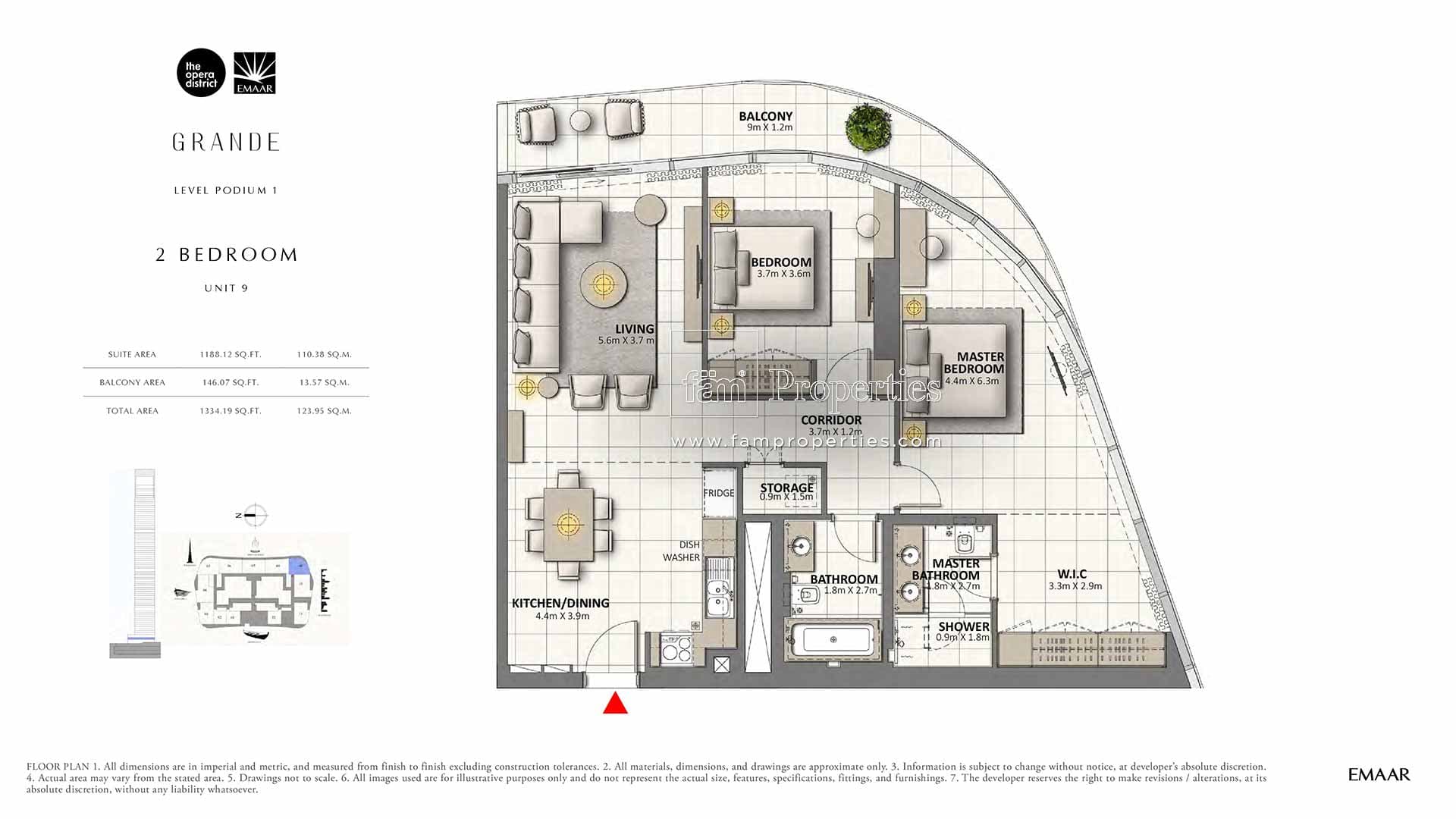 Grande, 2-Bed Floor Plan, type: 2 Bedroom