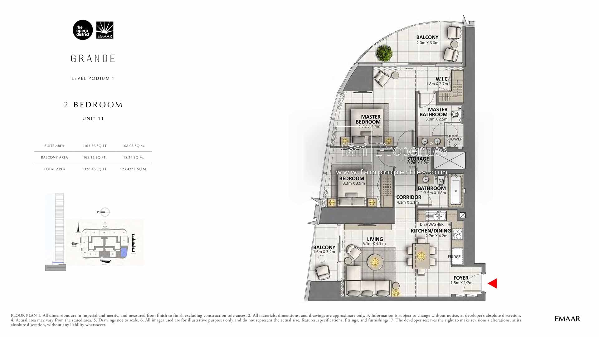 Grande, 2-Bed Floor Plan, type: 2 Bedroom