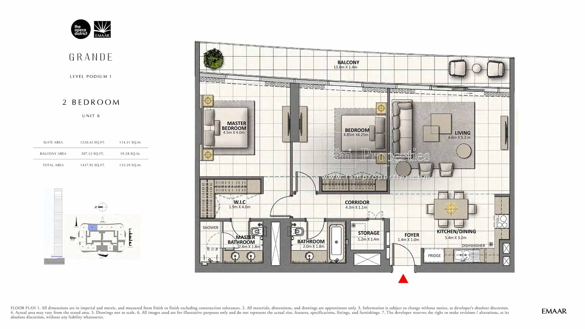 Grande, 2-Bed Floor Plan, type: 2 Bedroom