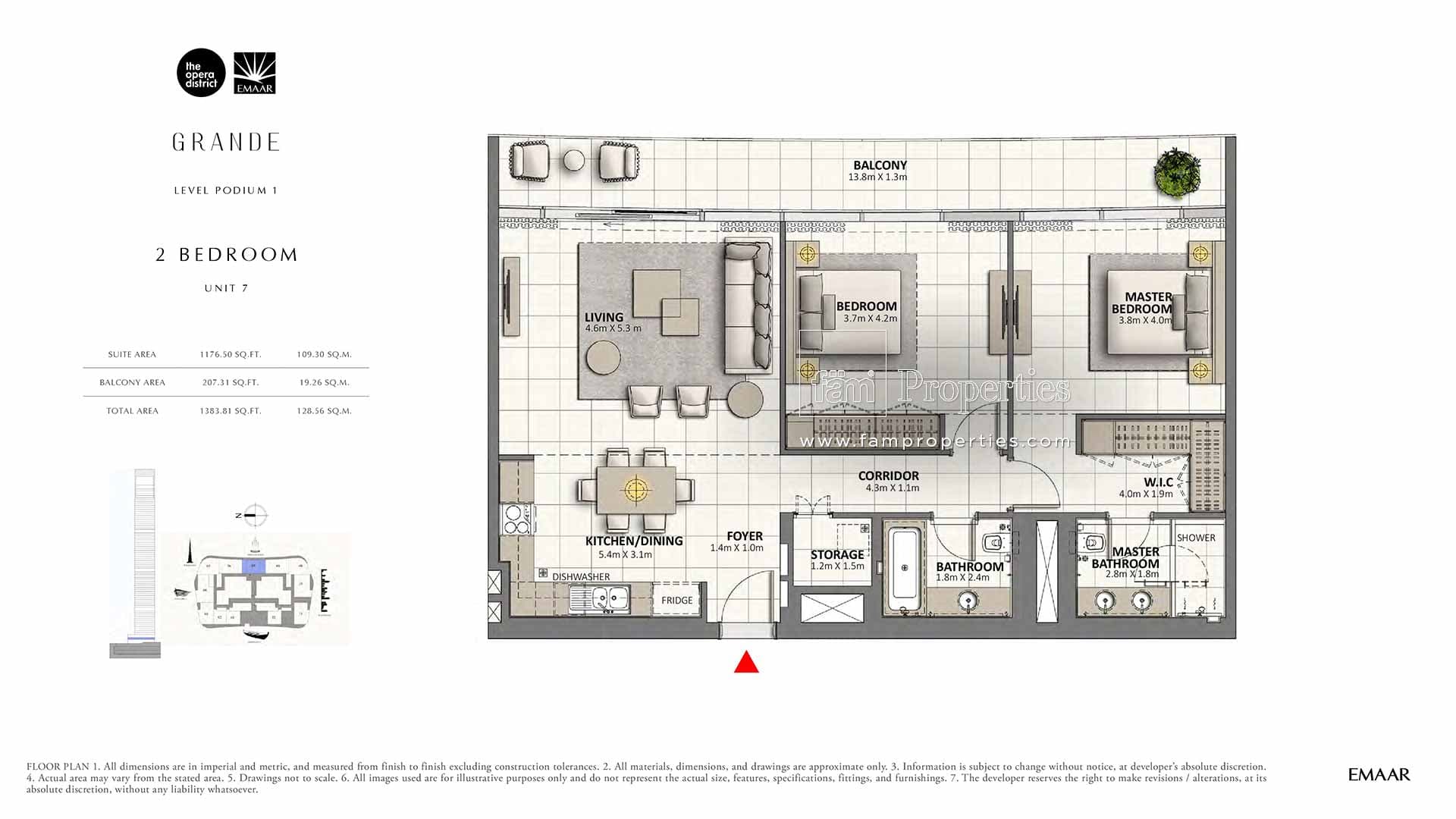 Grande, 2-Bed Floor Plan, type: 2 Bedroom