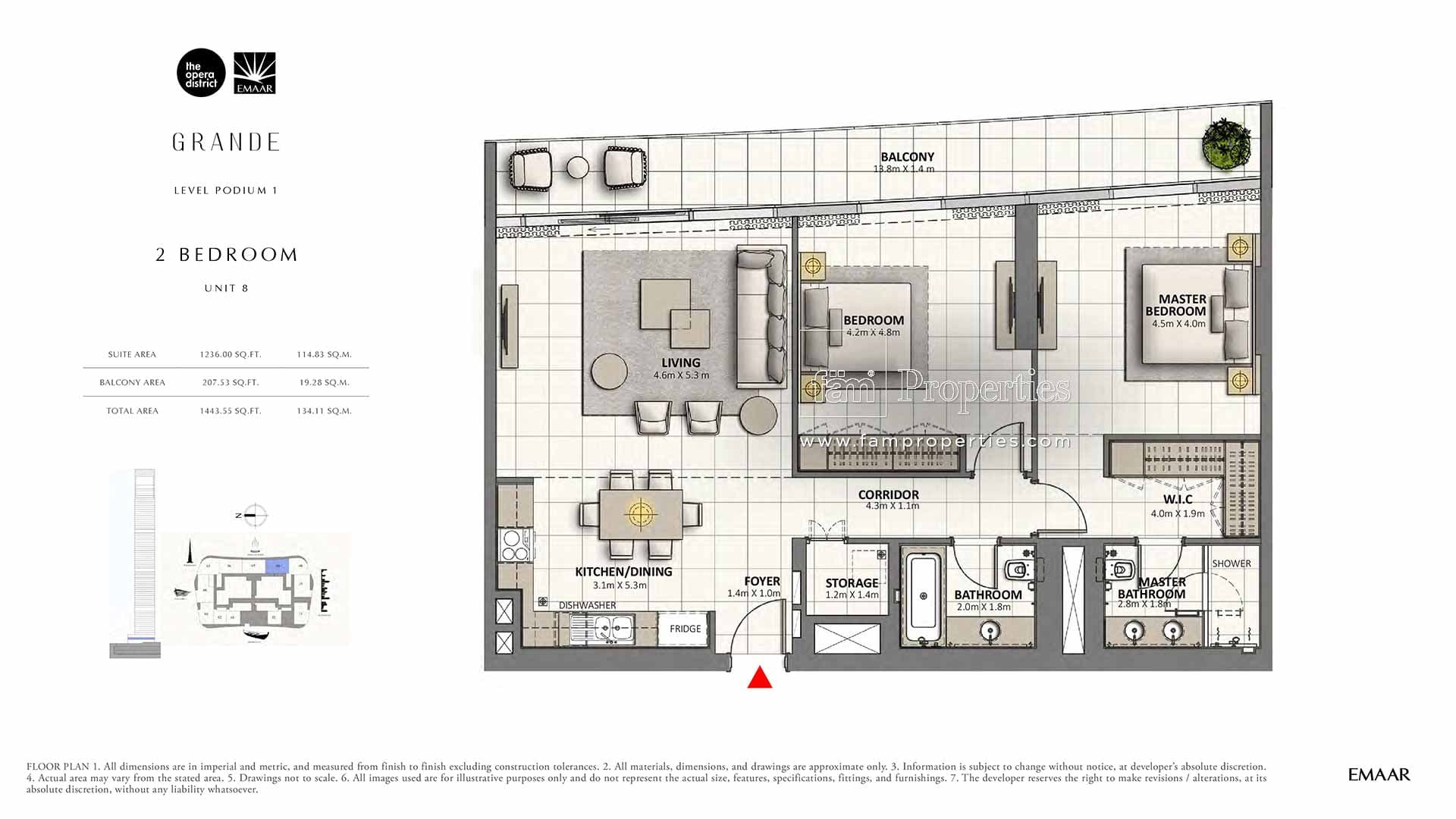 Grande, 2-Bed Floor Plan, type: 2 Bedroom