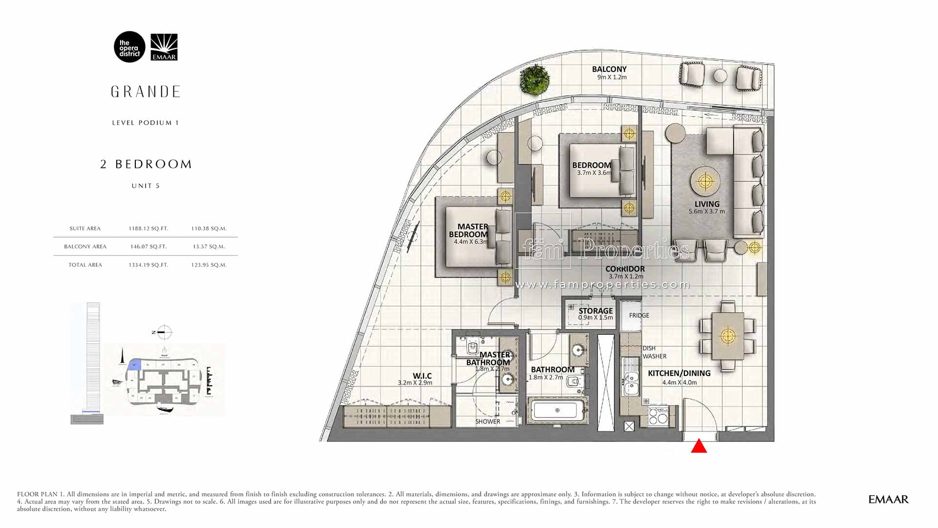 Grande, 2-Bed Floor Plan, type: 2 Bedroom
