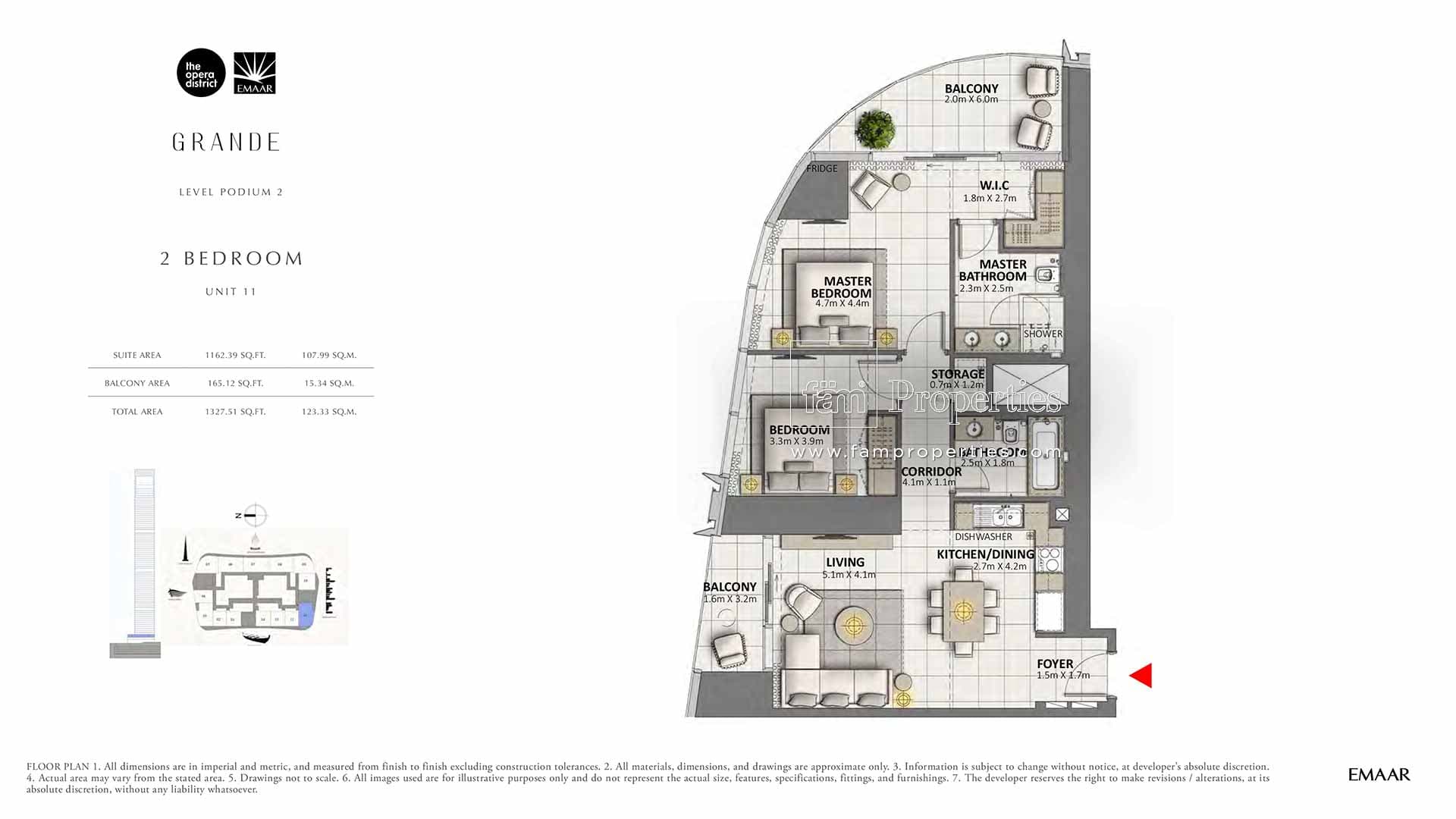 Grande, 2-Bed Floor Plan, type: 2 Bedroom