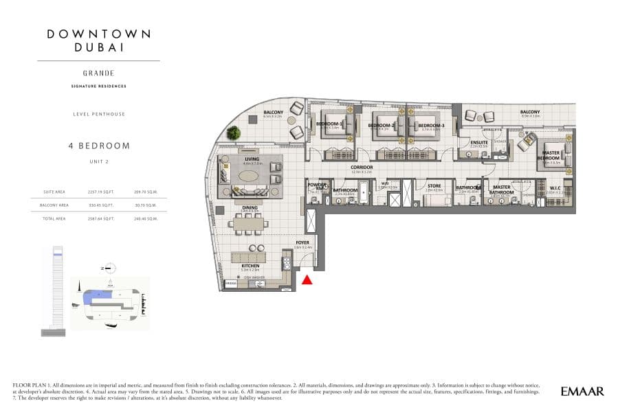 Grande Signature Residences (not in use), 4-Bed Floor Plan, type: 4 Bedroom