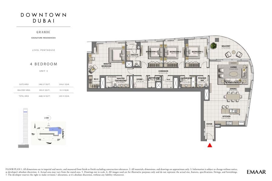 Grande Signature Residences (not in use), 4-Bed Floor Plan, type: 4 Bedroom