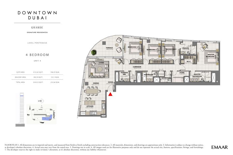 Grande Signature Residences (not in use), 4-Bed Floor Plan, type: 4 Bedroom
