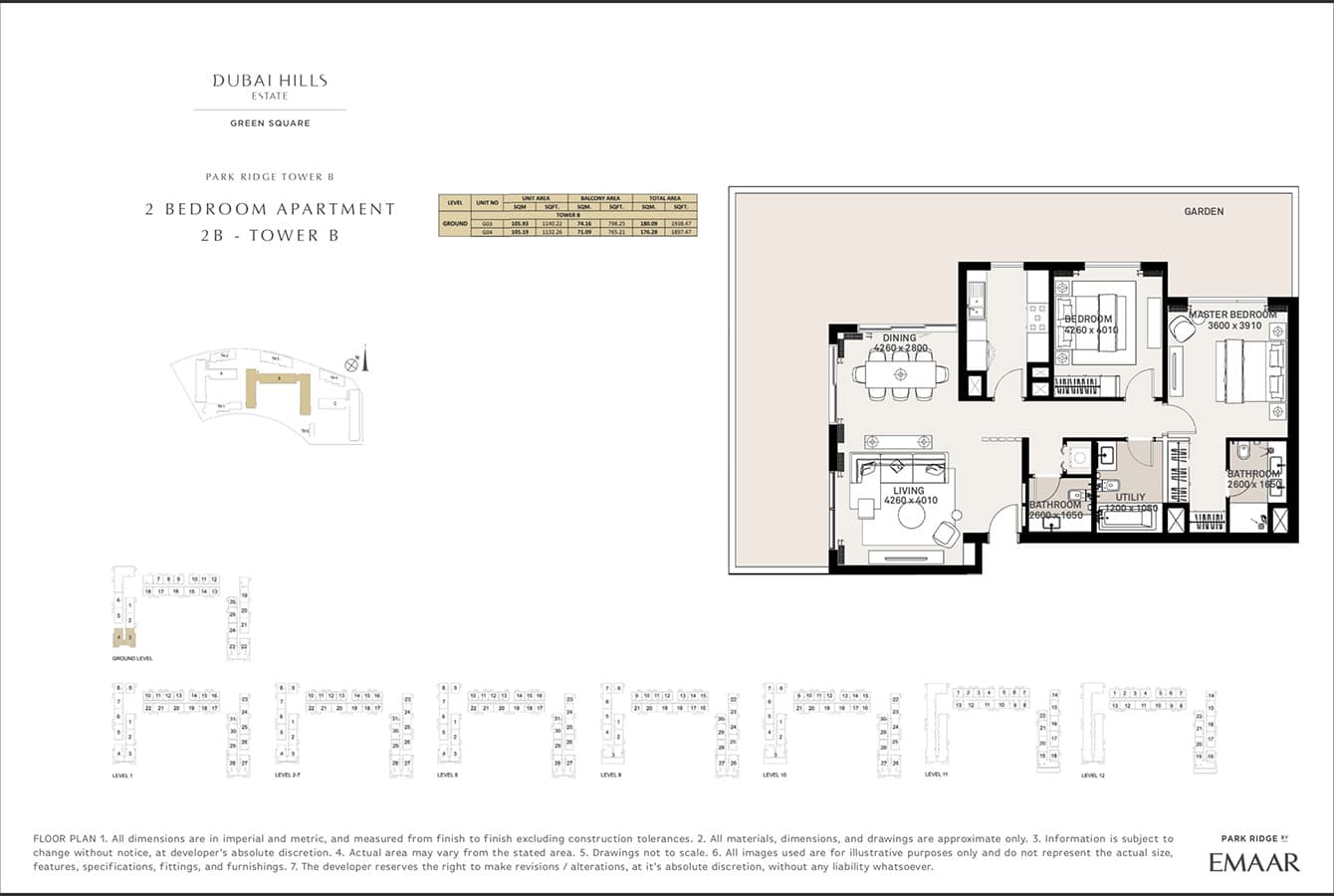 Green Square, 2-Bed Floor Plan, type: 2 Bedroom
