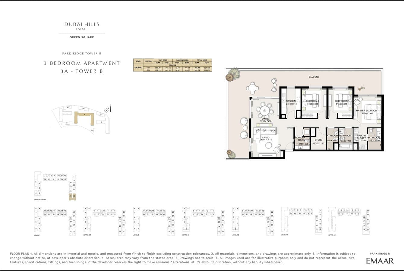 Green Square, 3-Bed Floor Plan, type: 3 Bedroom