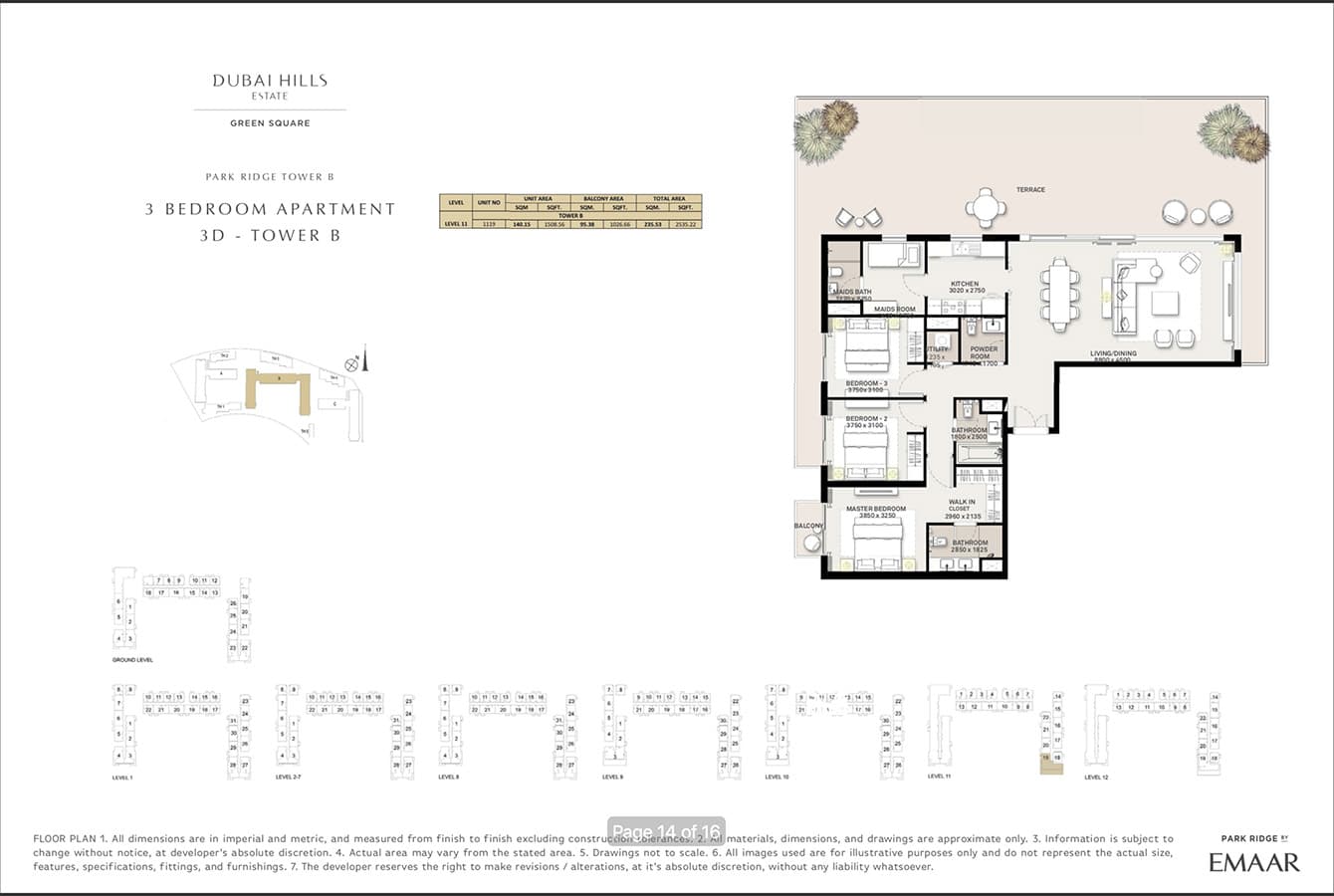 Green Square, 3-Bed Floor Plan, type: 3 Bedroom