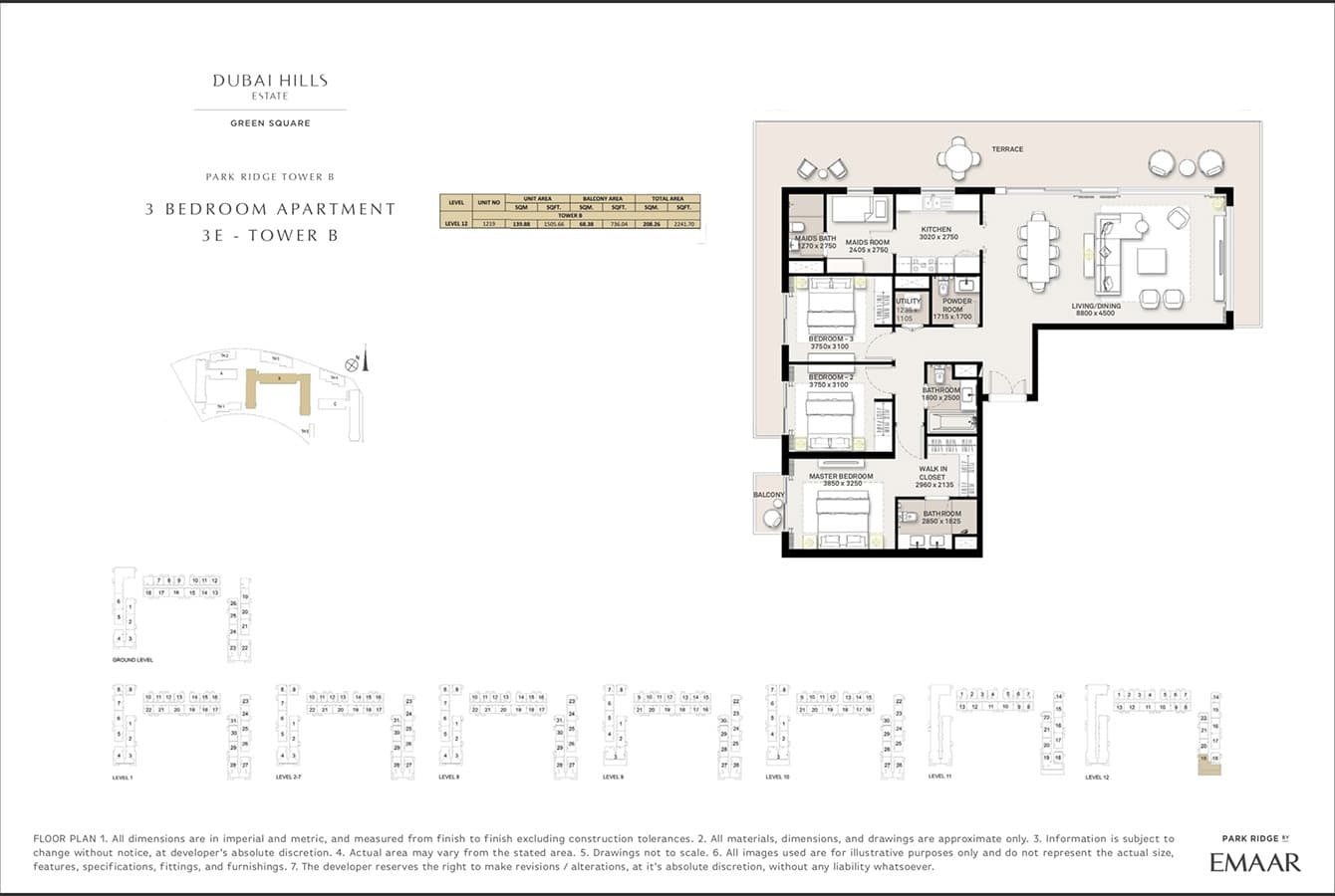 Green Square, 3-Bed Floor Plan, type: 3 Bedroom