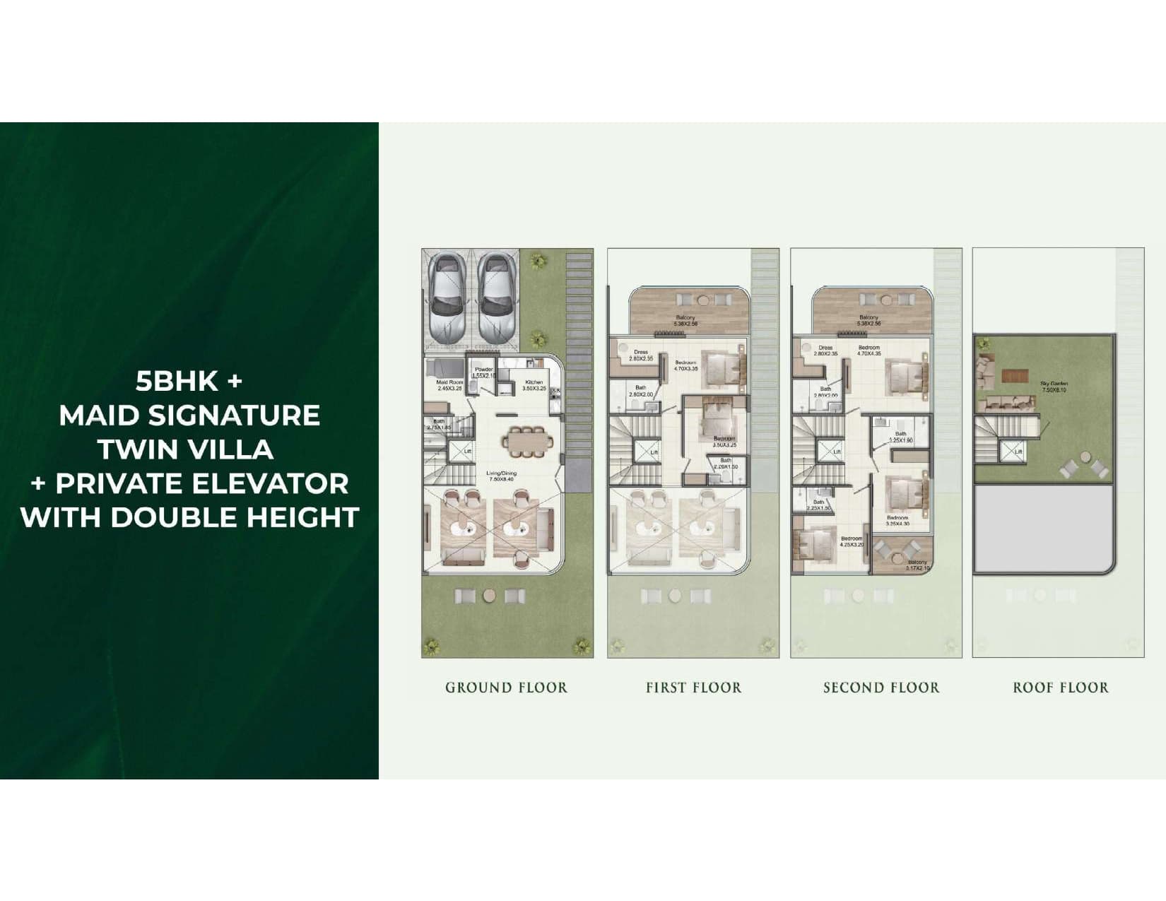 Greenz by Danube, 5-Bed Floor Plan, type: 5 Bed + Maid